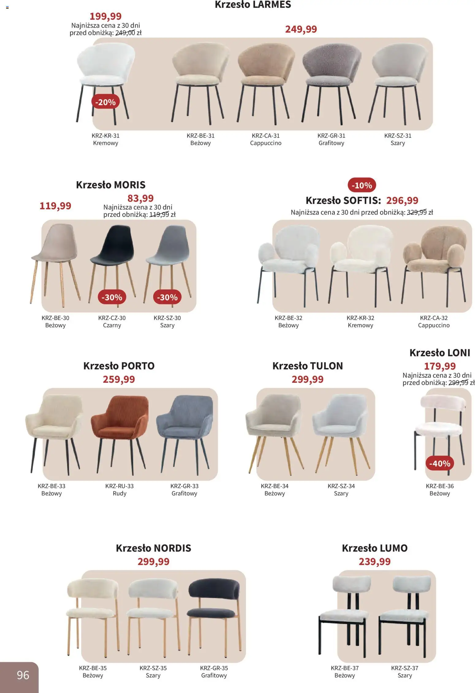 Bodzio Katalog od 01.10.2026 | Strona: 96 | Produkty: Cappuccino, Krzesło