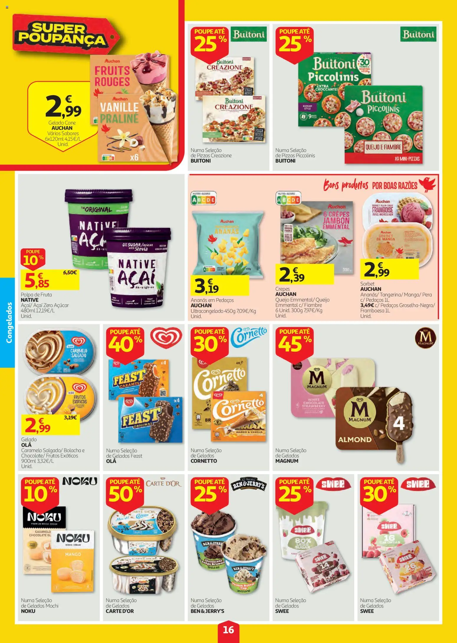 Auchan folheto │ válido de 01/10/2026 | Página: 16 | Produtos: Manga, Mochi, Stevia, Queijo