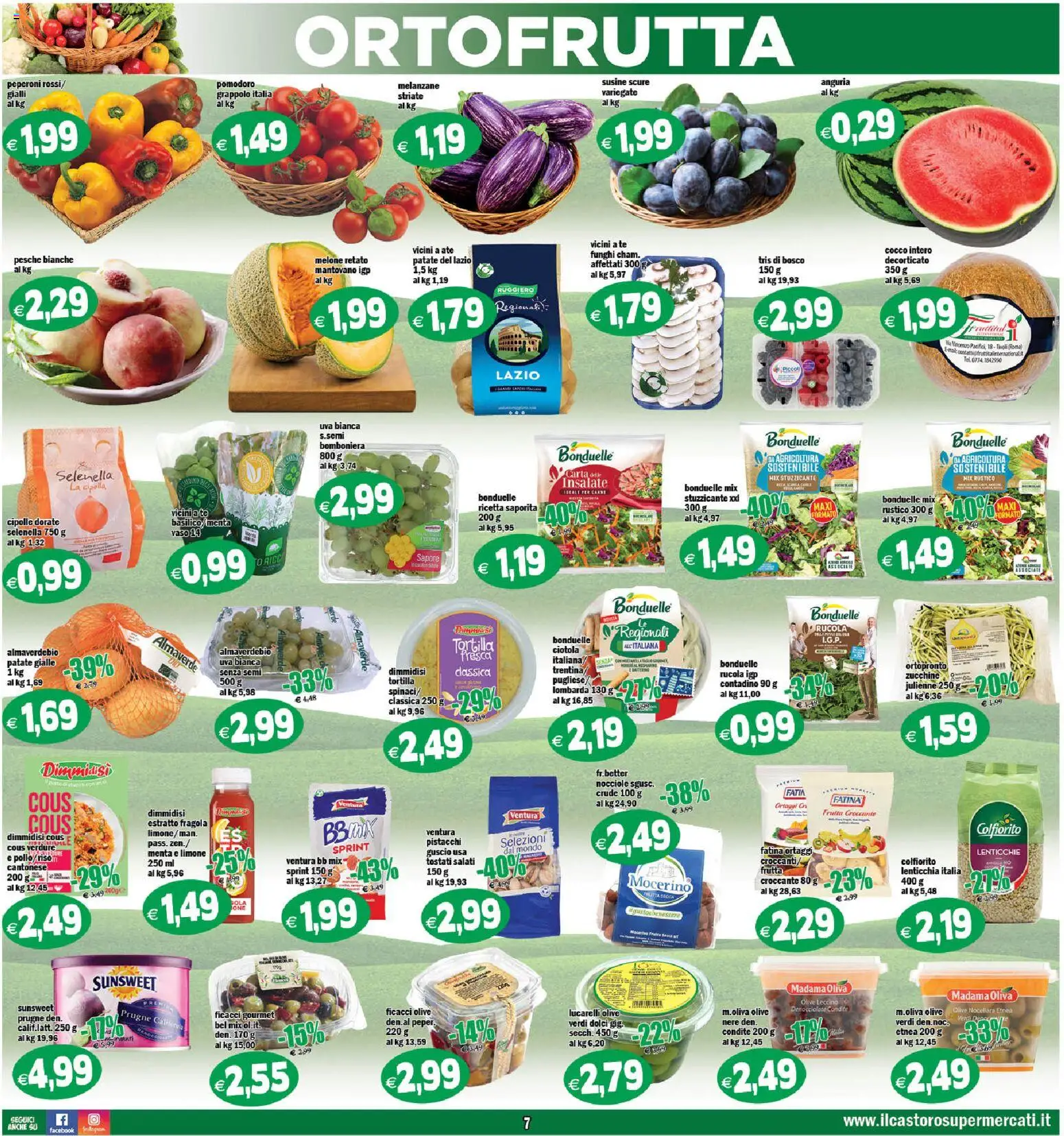 Volantino Il Castoro del 12/08/2026 | Pagina: 7 | Prodotti: Rucola, Peperoni, Prugne, Pistacchi