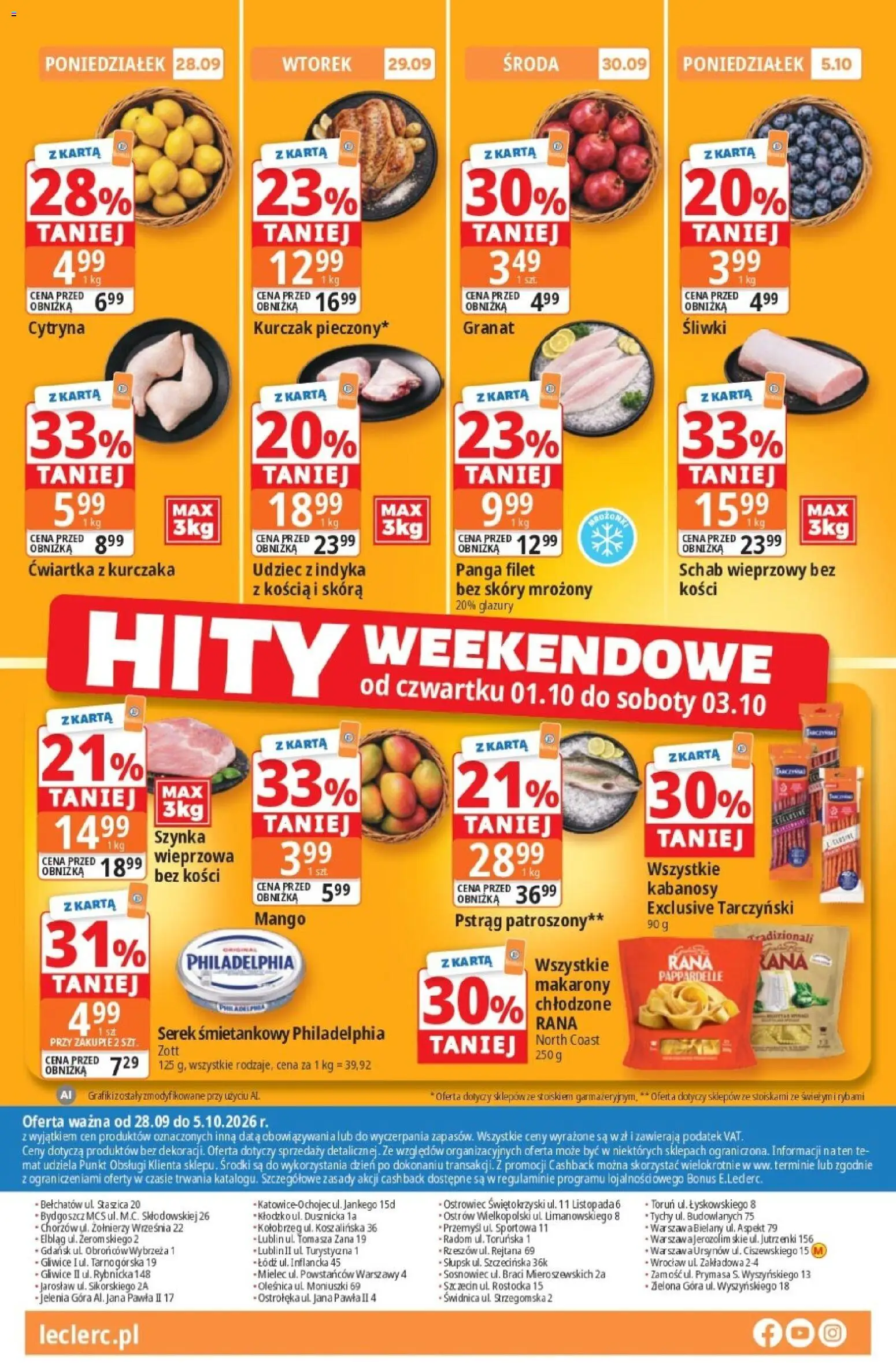 E.Leclerc gazetka - Tanio To Tu od 28.09.2026 | Strona: 16 | Produkty: Mango, Schab, Schab wieprzowy, Pstrąg