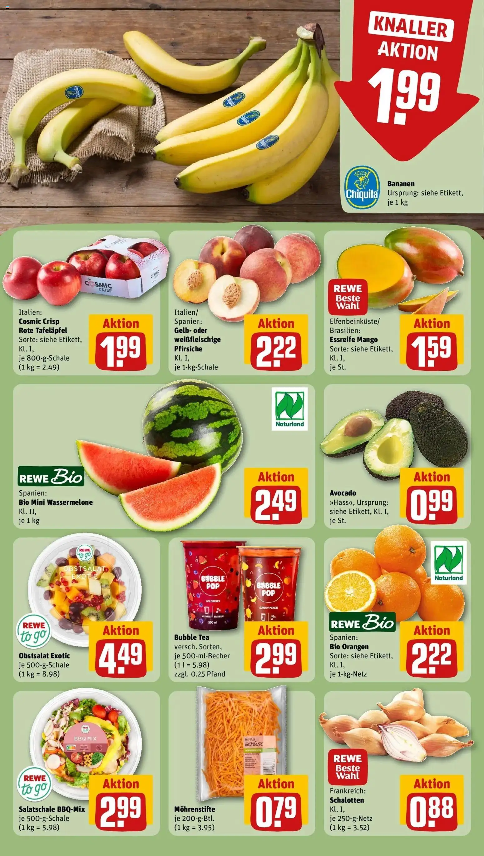 Rewe Prospekt Mainz / Gonsenheim – gültig ab 01.06.2026 | Seite: 4 | Produkte: Orangen, Avocado, Gemüse, Mango