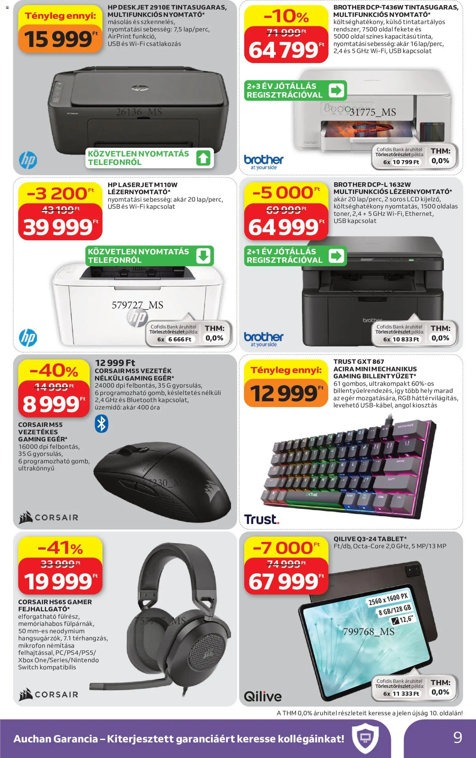 Auchan akciós ujság - amely érvényes a következő dátumtól: 07.05.2026 | Oldal: 9 | Termékek: Tablet, Xbox, USB, Óra