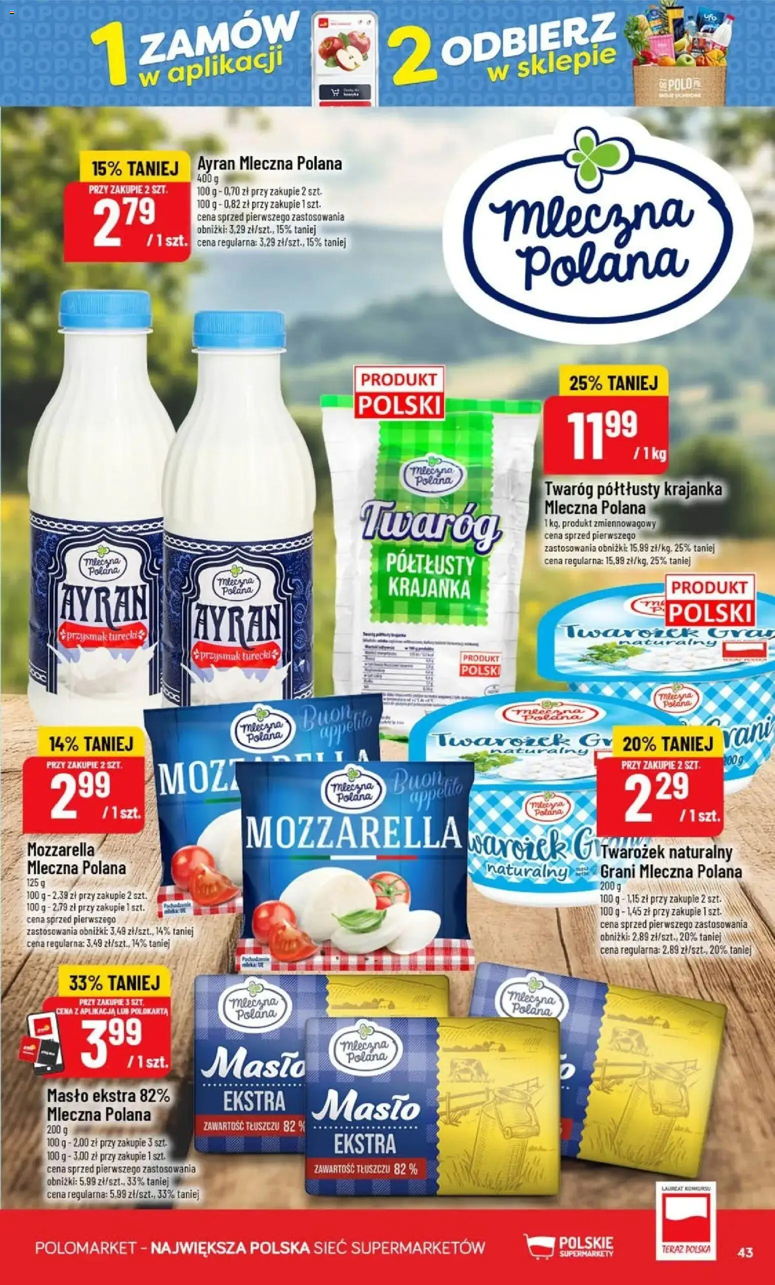 Nowa POLOmarket gazetka od jutra 23.09.2026 | Strona: 43 | Produkty: Gra, Mleka, Mozzarella, Twarożek