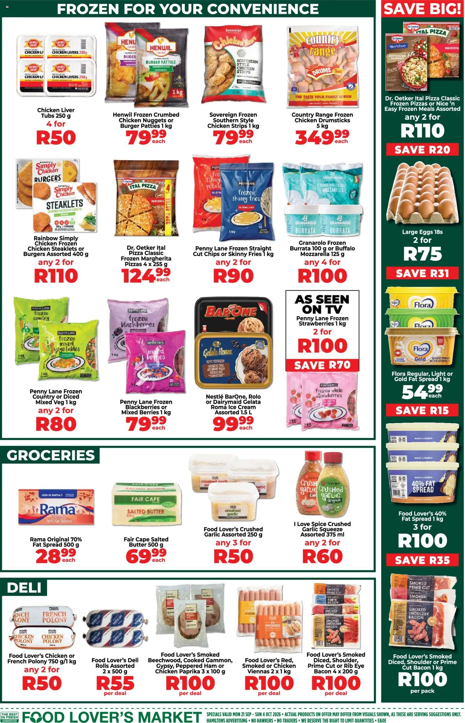 New Food Lover's Market catalogue – valid from 21/09/2026 | Page: 7 | Products: Omega 3, Ice cream, Garlic, Bacon