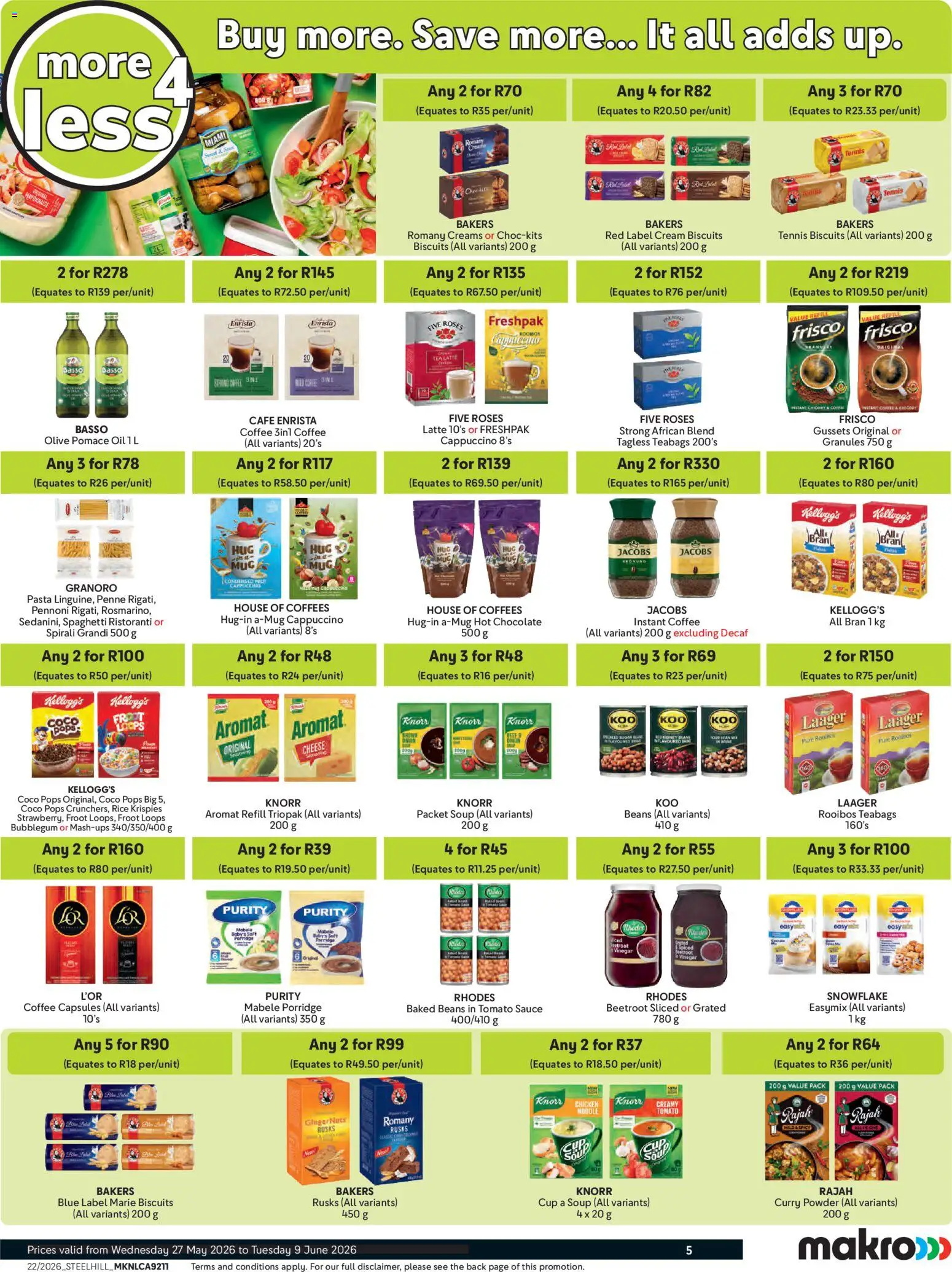 New Makro catalogue – valid from 27.05.2026 | Page: 5 | Products: Chocolate, Chicken, Rusks, Soup