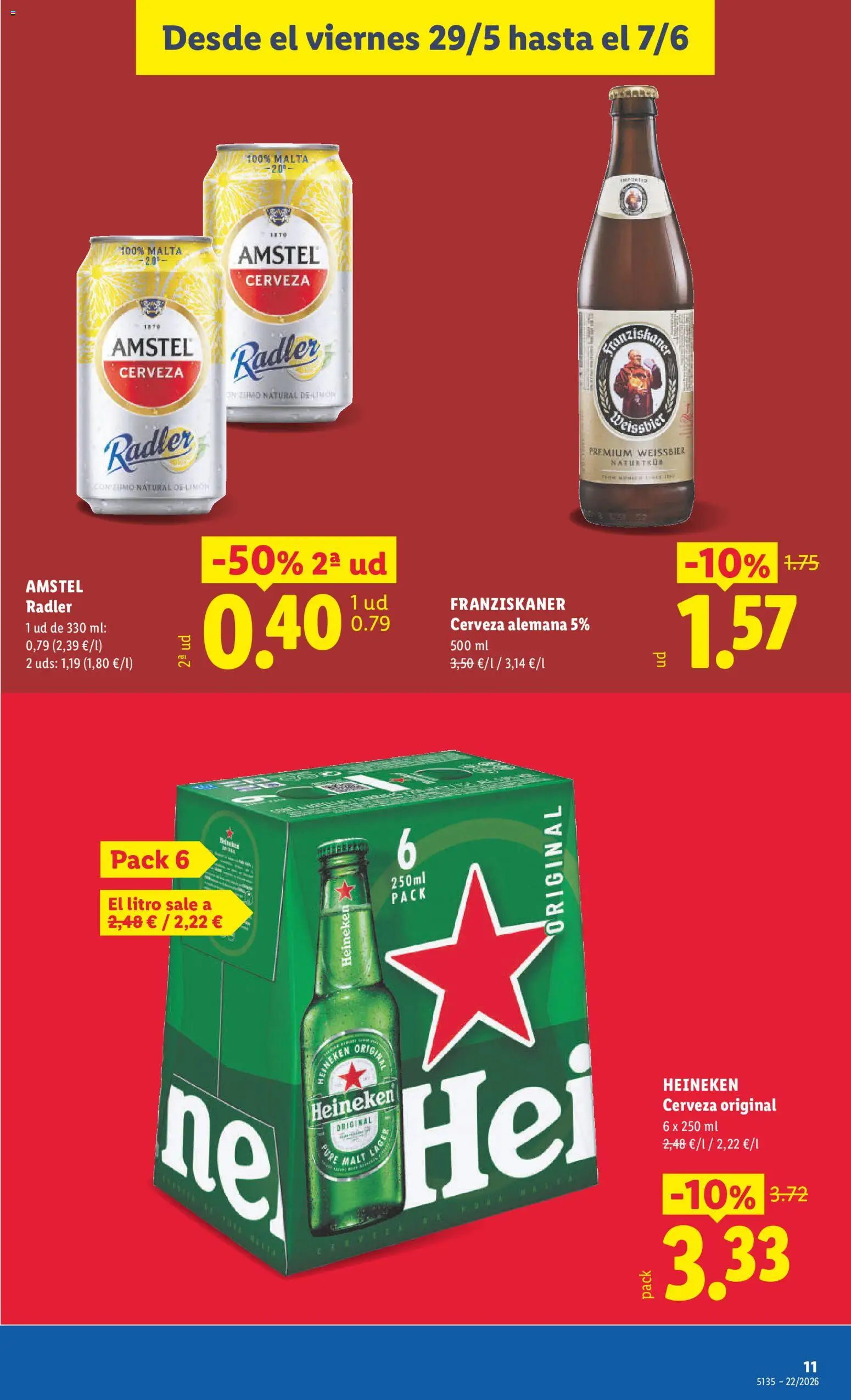Lidl folleto │ válido desde el 29.05.2026 | Página: 11 | Productos: Cerveza, Ροζ πιπέρι, Σπανάκι