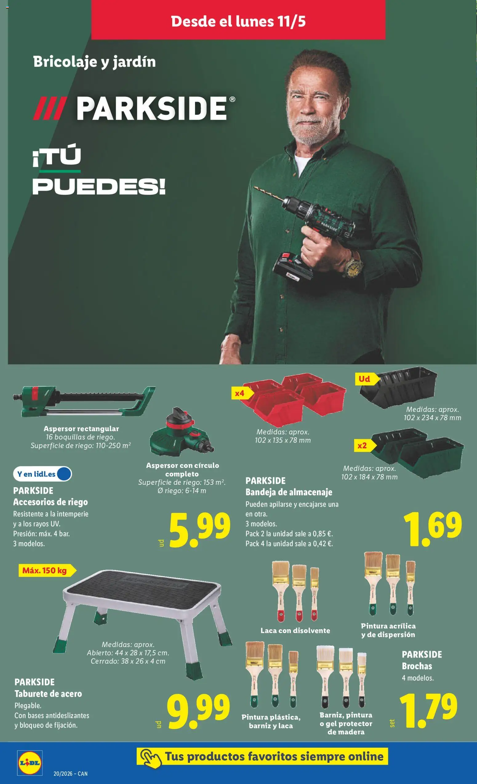 Lidl folleto de bazar │ válido desde el 11.05.2026 | Página: 8 | Productos: Taburete, Almacenaje, Bandeja