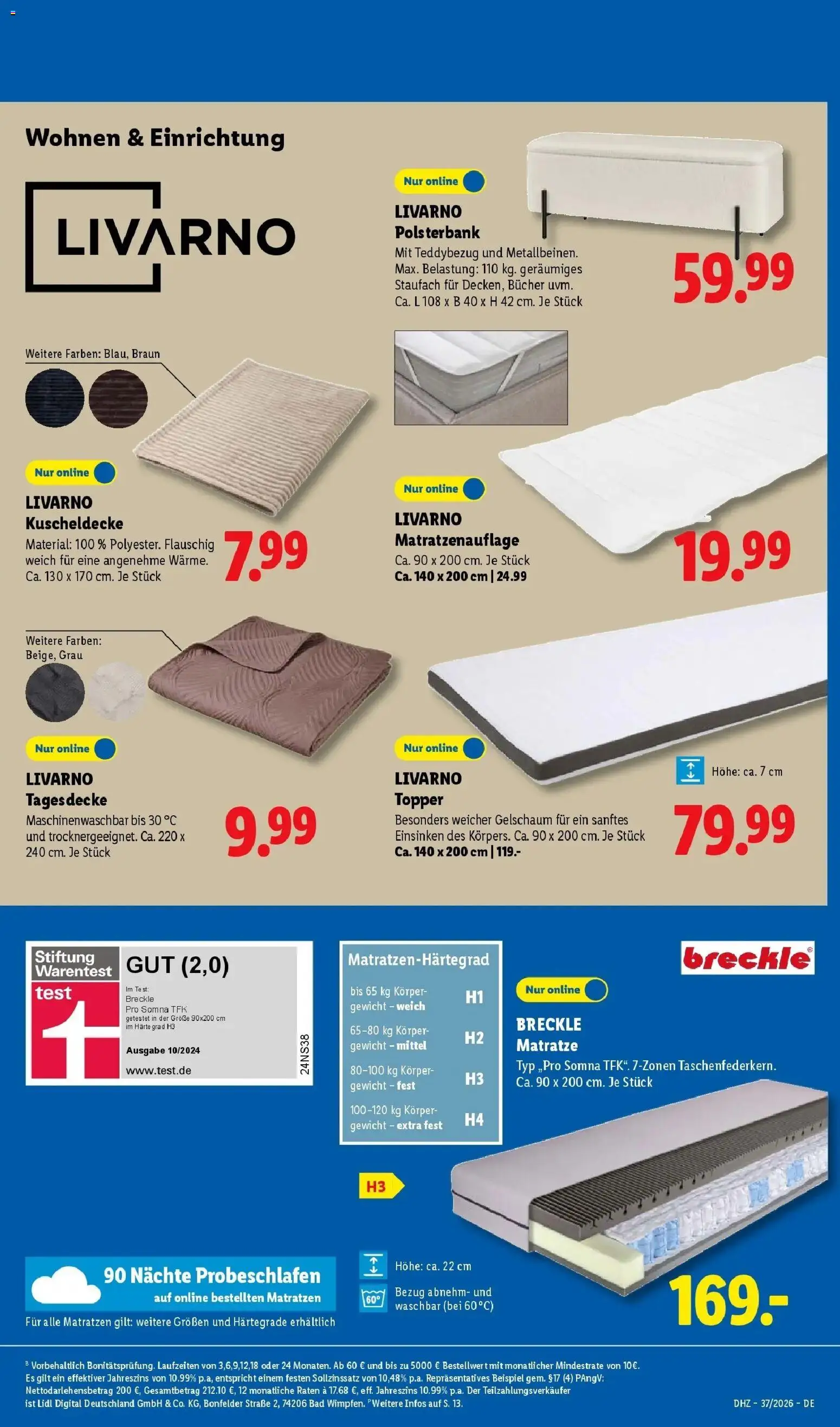 Lidl Prospekt Düsseldorf (ab 07.09.2026) zum Blättern » Angebote | Seite: 57 | Produkte: Gewicht, Matratze, Topper, Bad