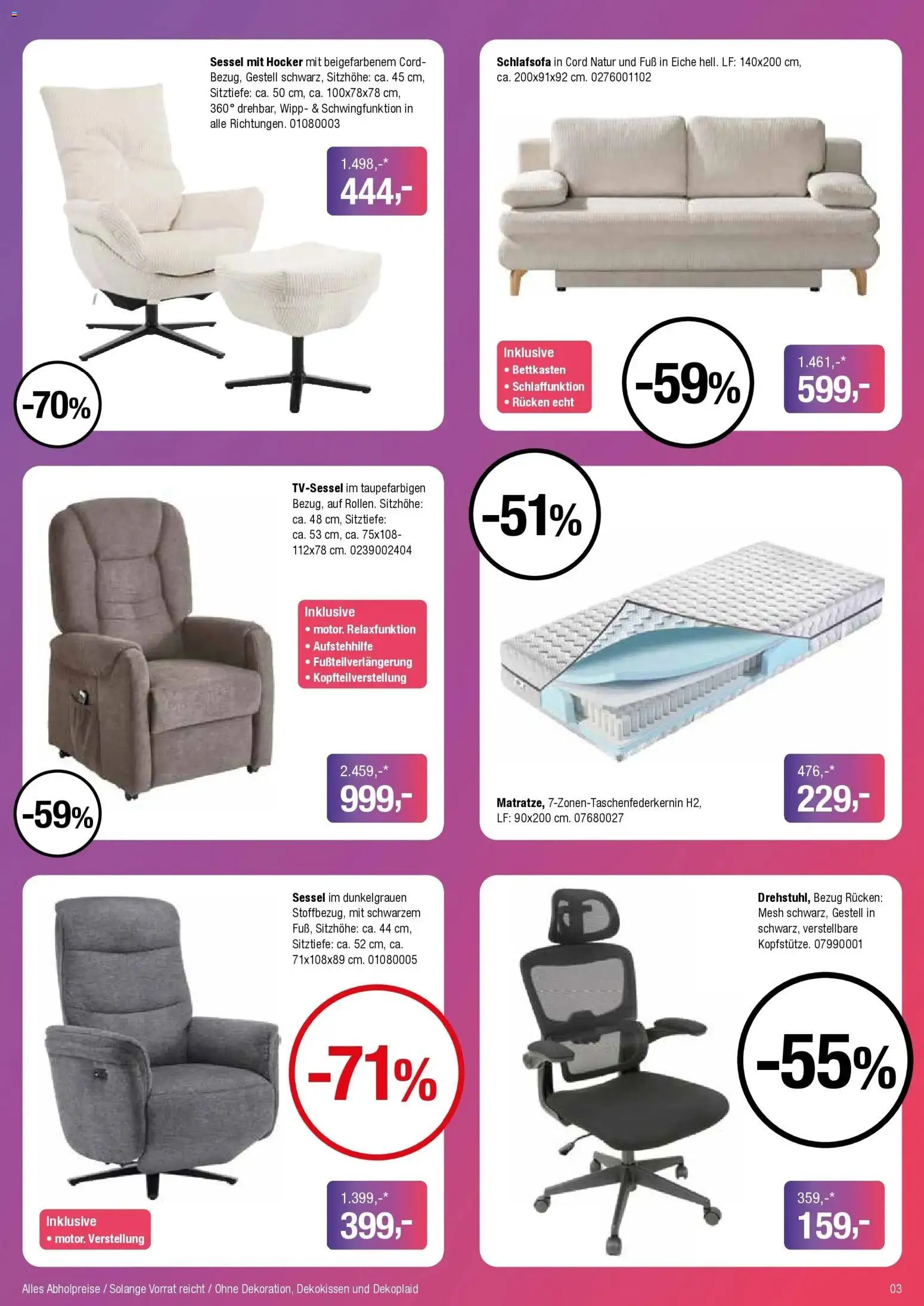 Angebote - Zuhause Upgrade zum Bestpreis! – gültig ab 11.04.2026 | Seite: 3 | Produkte: Schlafsofa, Hocker, Sessel