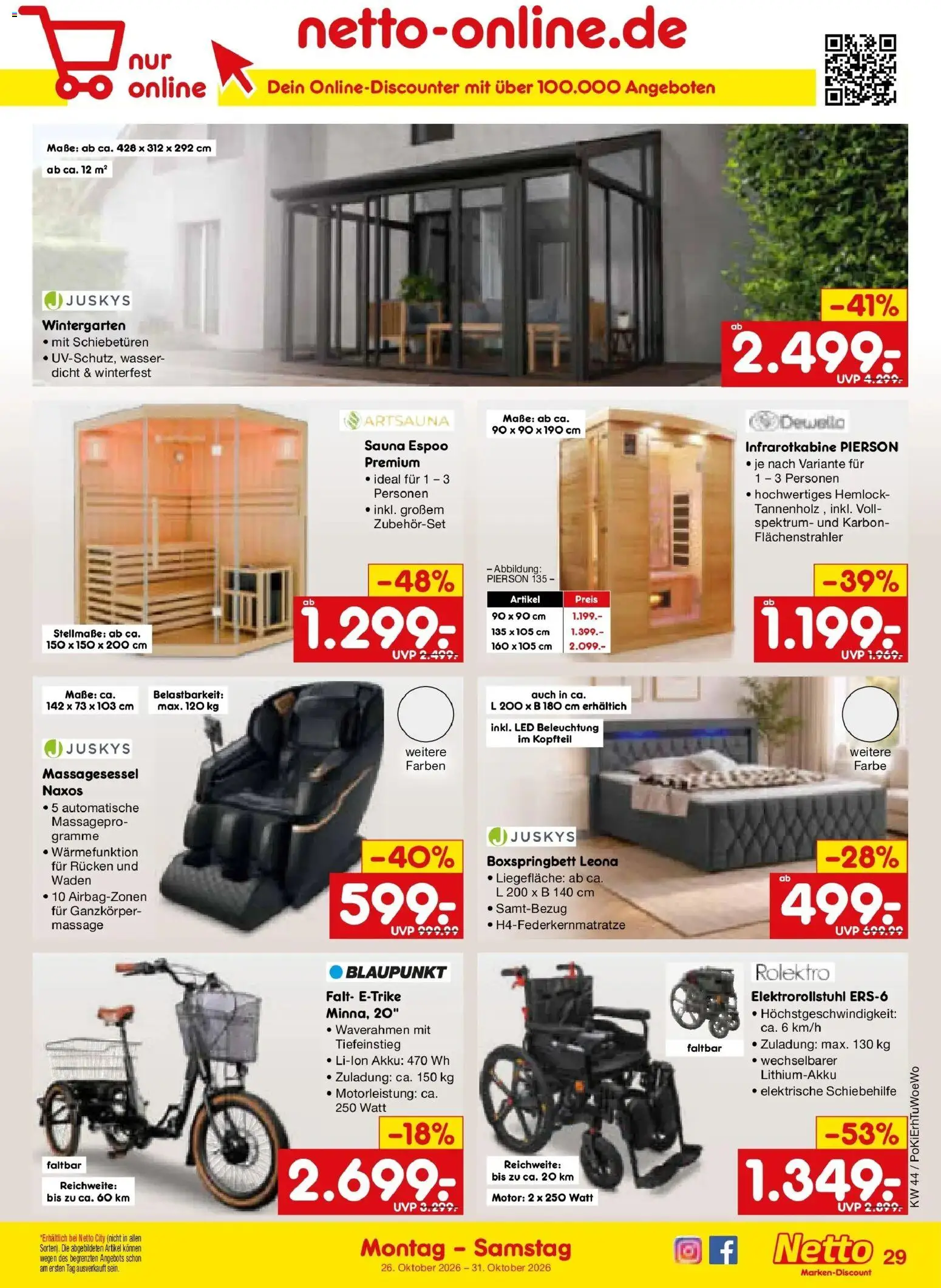 Netto Marken-Discount Prospekt Selb – gültig ab 26.10.2026 | Seite: 39 | Produkte: Boxspringbett, Wasser
