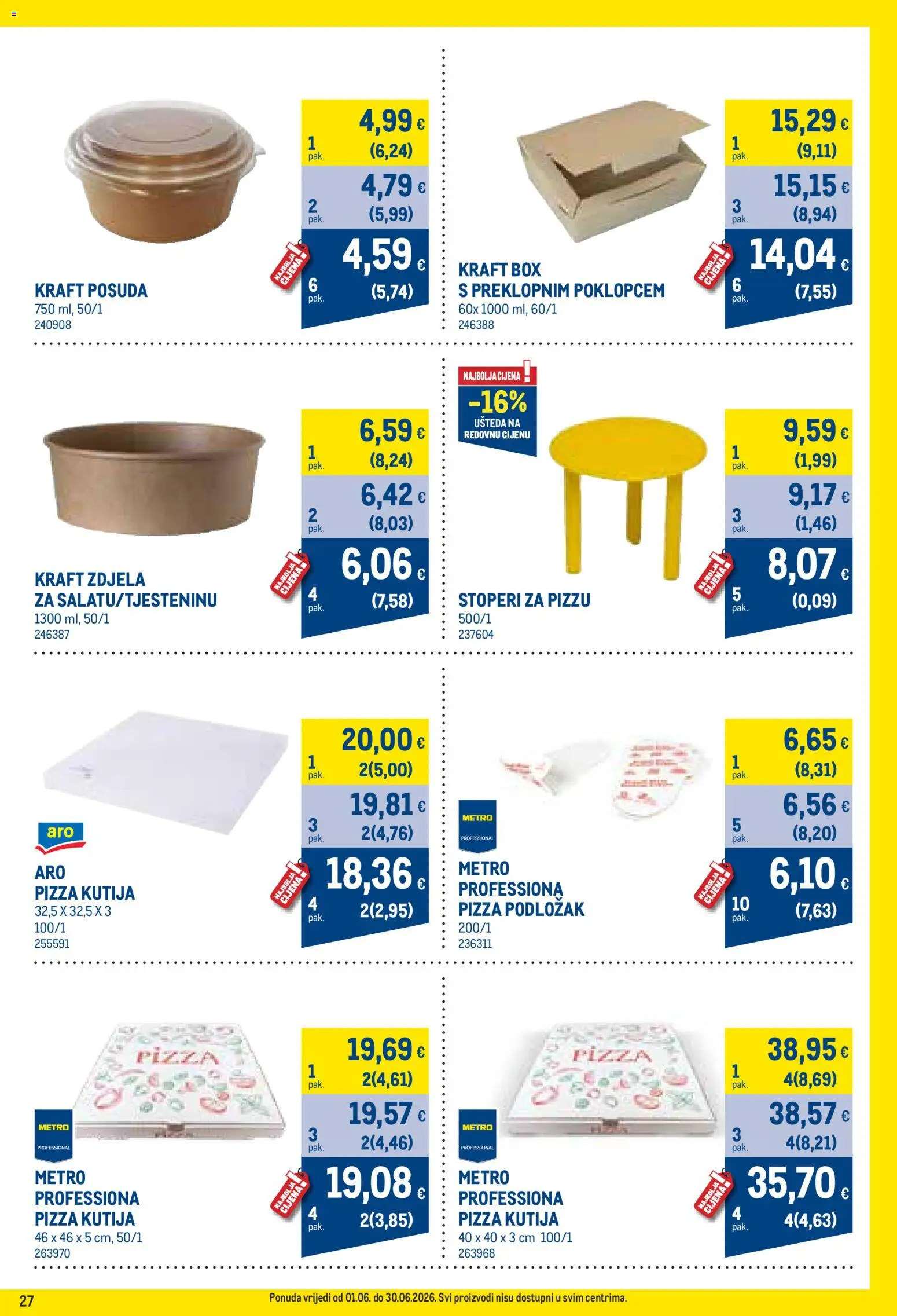 Metro katalog | vrijedi od 01.06.2026 | Stranica: 27 | Proizvodi: Kutija, Pizza, Zdjela