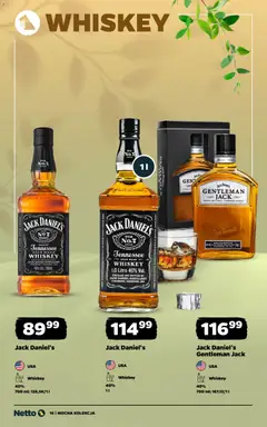 Pogląd oferty "Netto gazetka - Alkohole mocne" - ważna od 25.05.2026 | Strona: 16 | Produkty: Gentleman Jack, Jack Daniel's