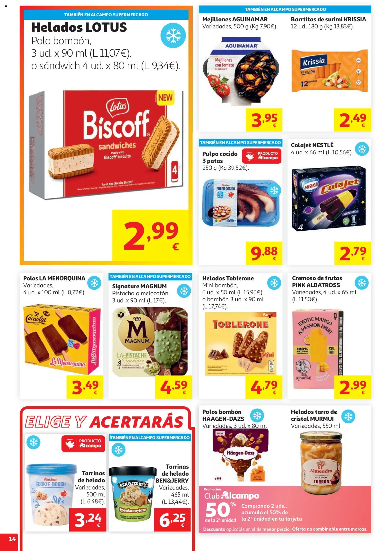 Alcampo HG Unico │ válido desde el 05.05.2026 | Página: 14 | Productos: Té, Helado, Ρούτερ
