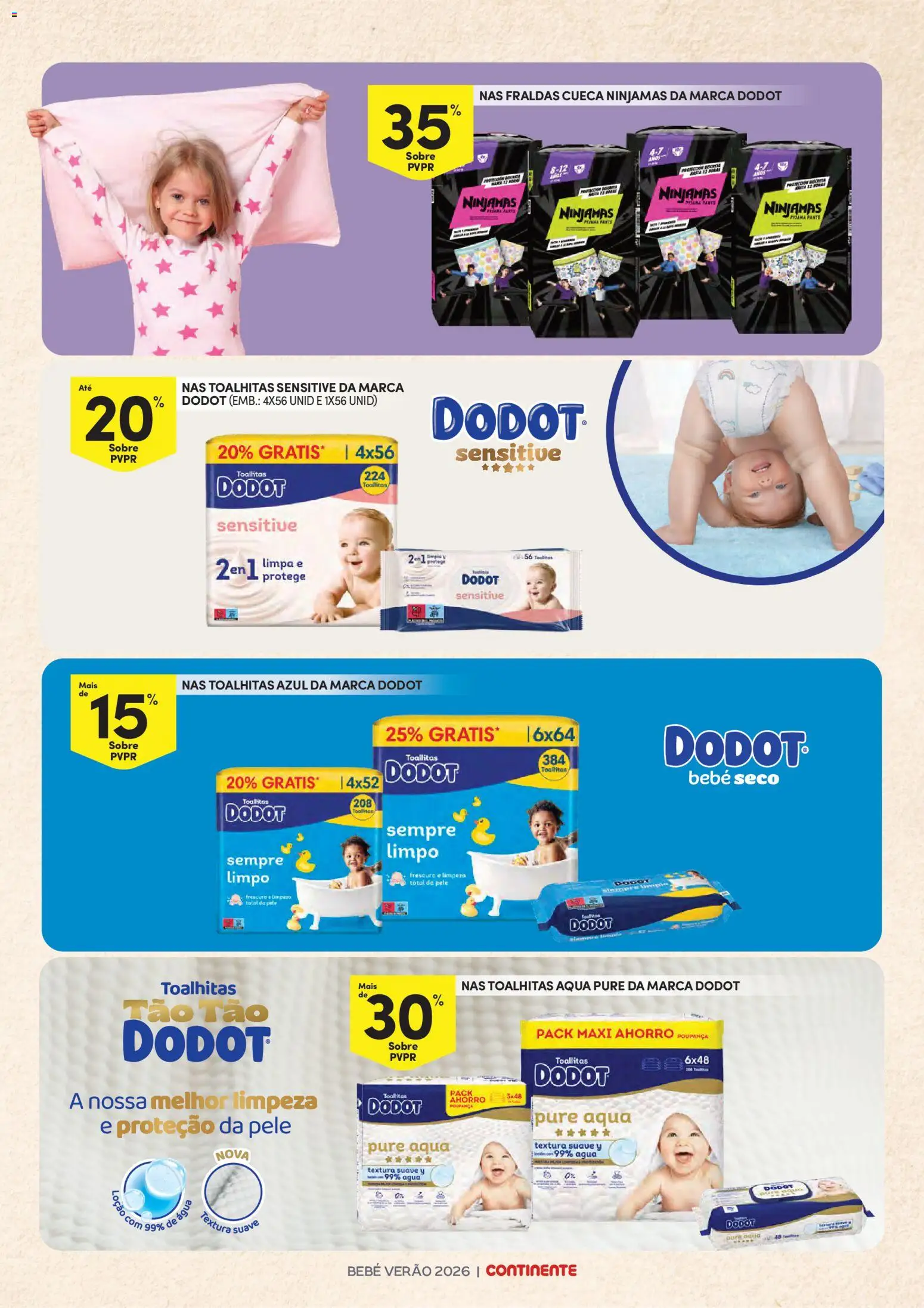 Continente Bebé Verão │ válido de 30/06/2026 | Página: 14 | Produtos: Agua, Fraldas