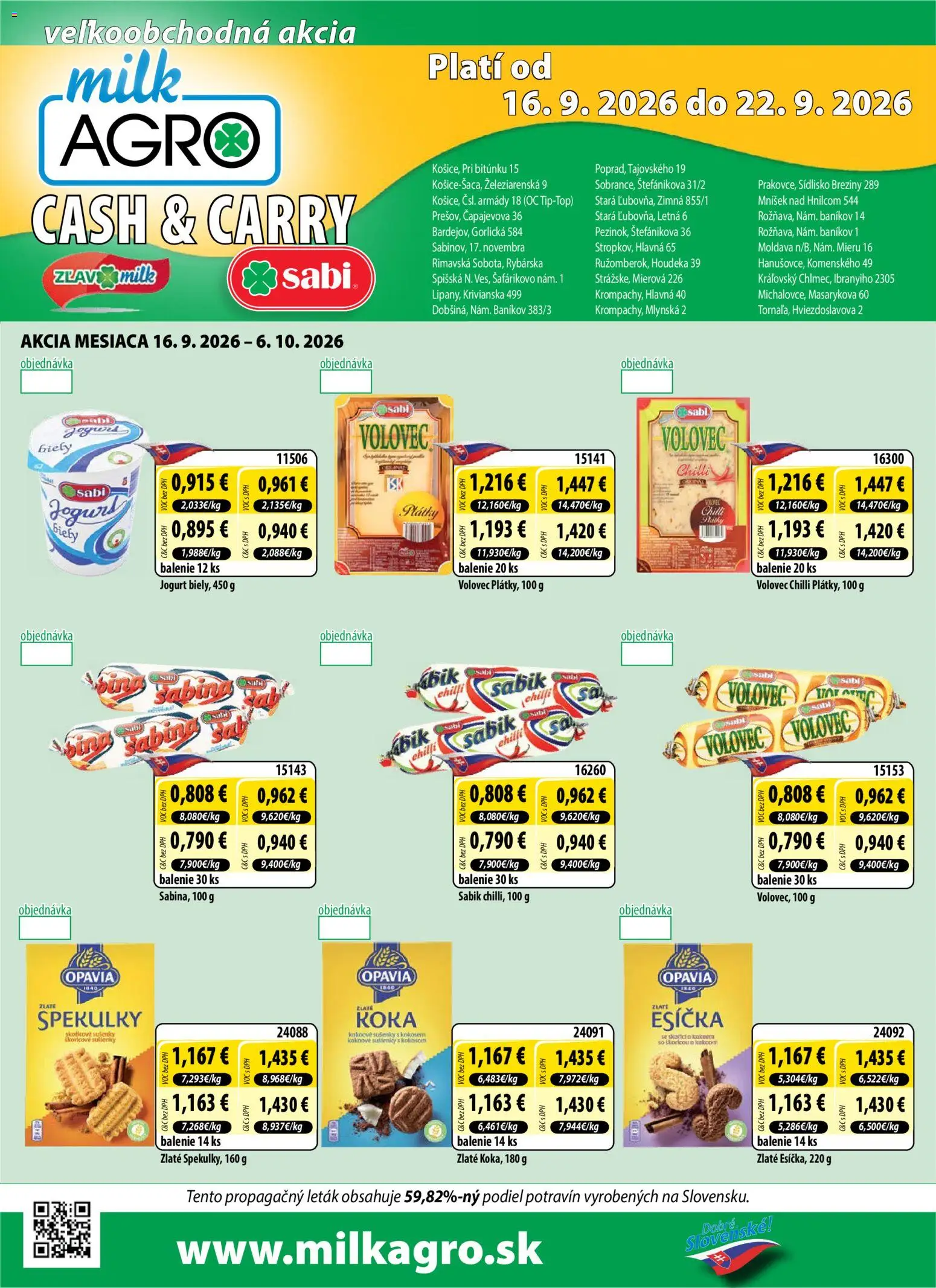 Nové Milk Agro akcie – leták je platný od 16.09.2026 | Strana: 1 | Produkty: Jogurt, Chilli