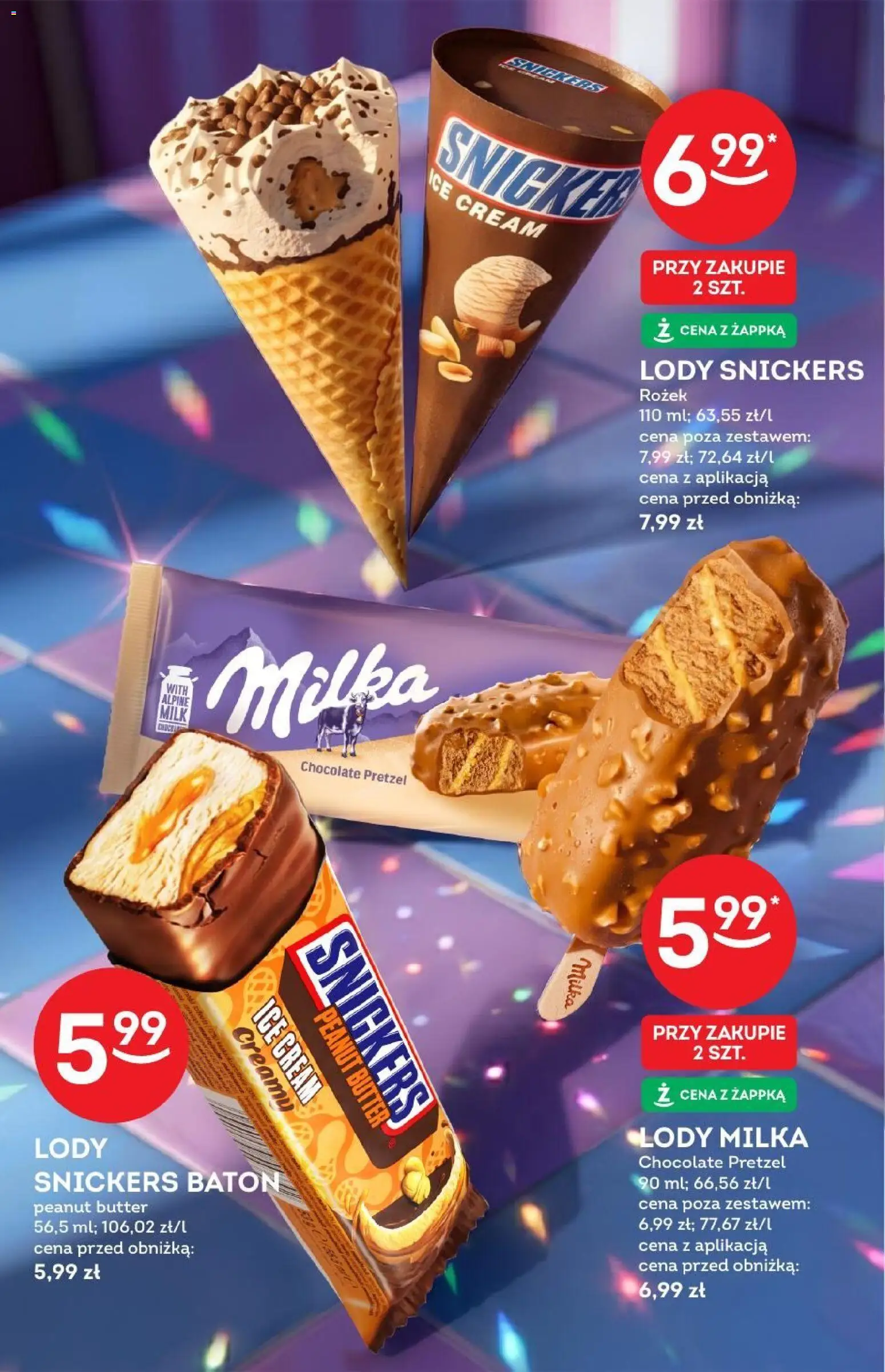 Żabka gazetka - Katalog lodowy od 01.07.2026 | Strona: 10 | Produkty: Milka, Baton, Lody