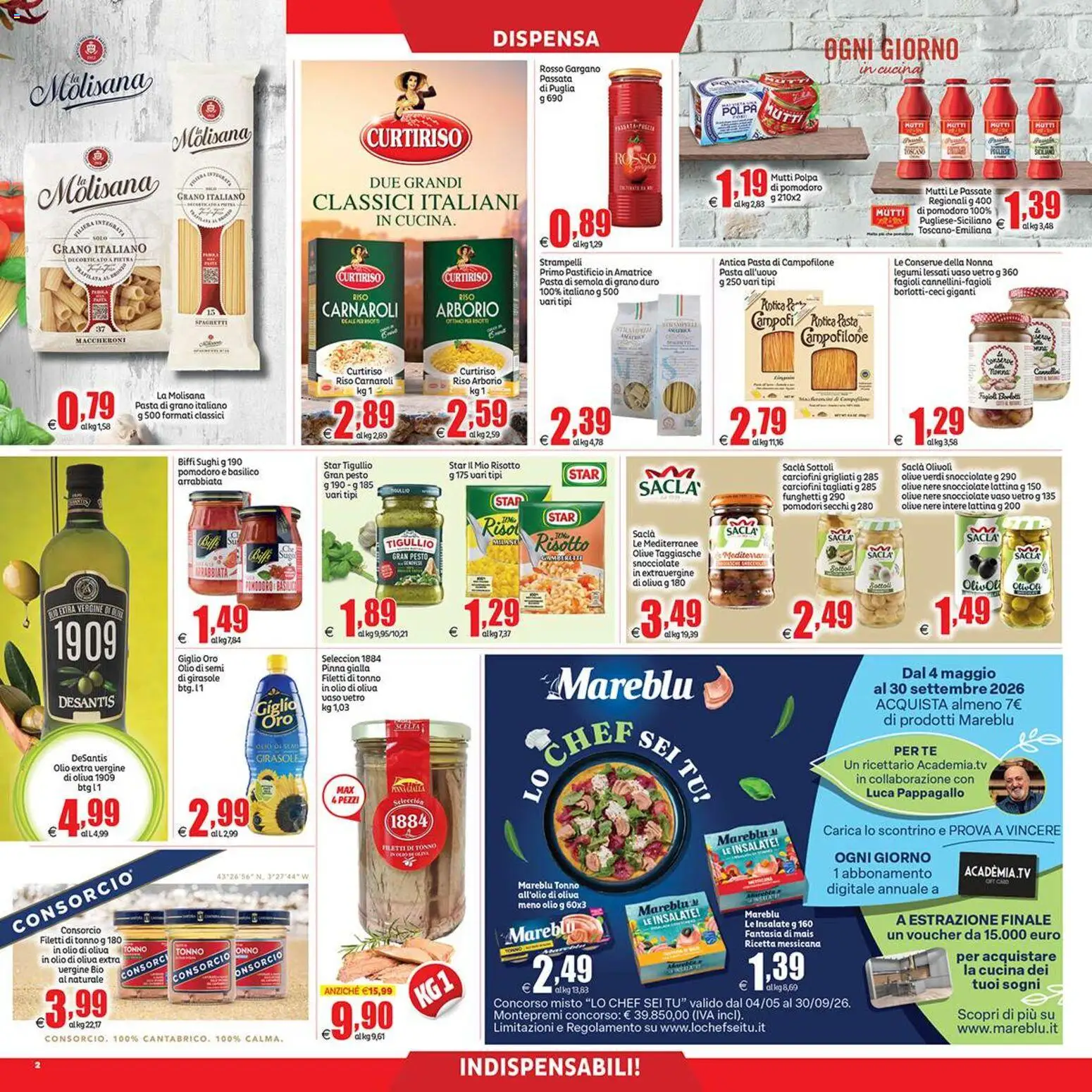 Volantino Elite Supermercati del 31/07/2026 | Pagina: 2 | Prodotti: Riso Carnaroli, Pomodori, Pesto, Mutti