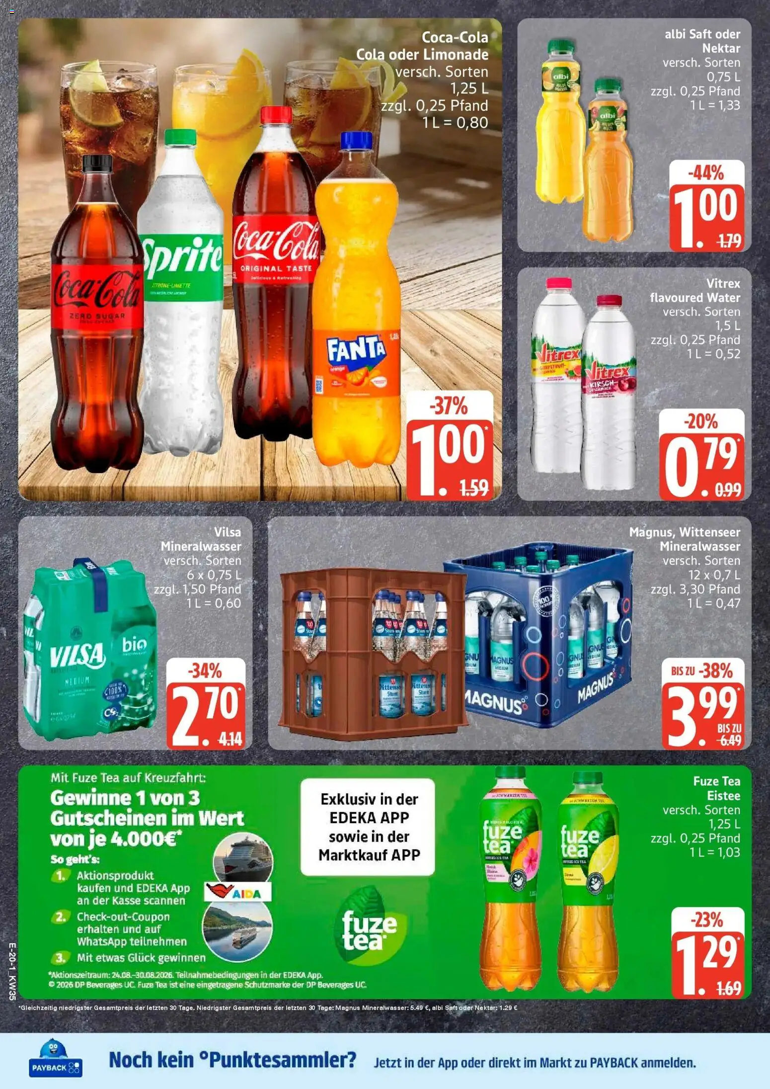 Edeka Prospekt Hamburg (ab 24.08.2026) » Angebote Online | Seite: 22 | Produkte: Fuze tea, Coca cola, Fanta, Limonade