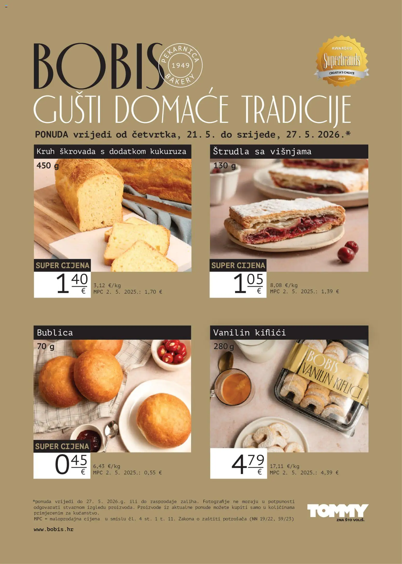 Tommy katalog | vrijedi od 21.05.2026 | Stranica: 1 | Proizvodi: Kruh