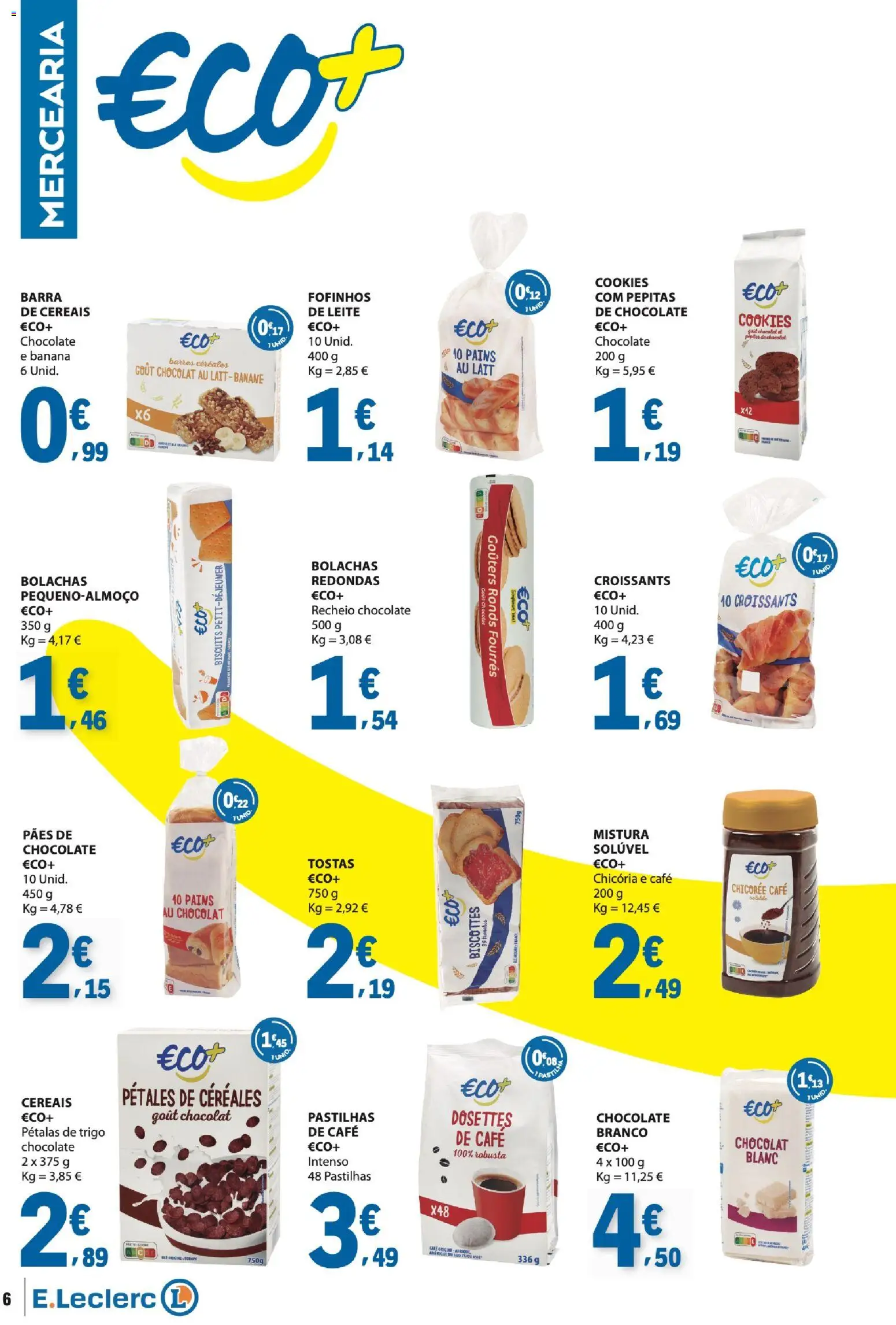 E.Leclerc - Folheto Especial Eco e Marca Guia │ válido de 08/09/2026 | Página: 6 | Produtos: Banana, Bolachas, Tostas, Cereais