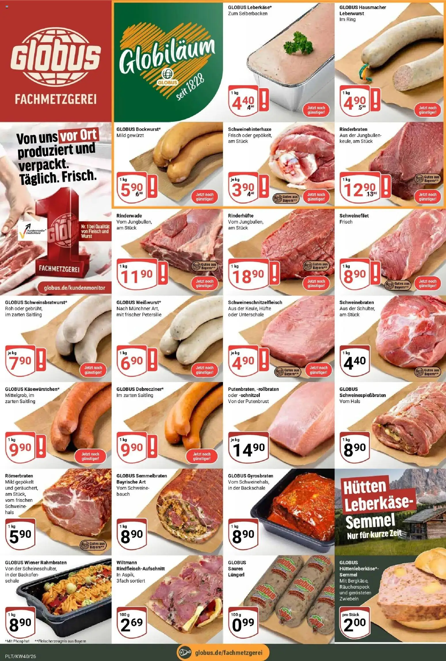Globus Prospekt Plattling (ab 28.09.2026) » Angebote online | Seite: 11 | Produkte: Rinderbraten, Backofen, Petersilie, Leberkase