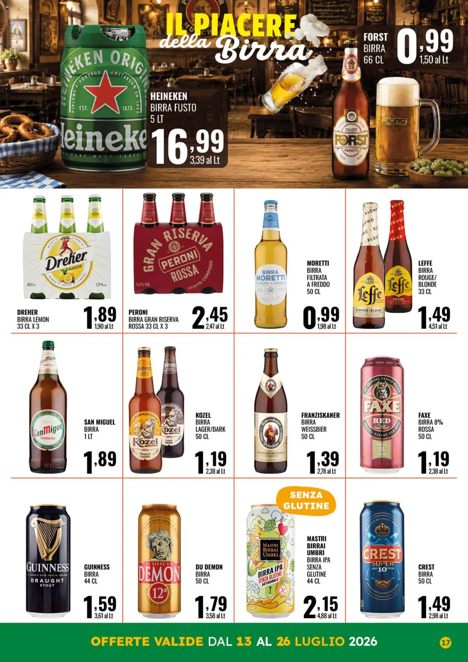 Volantino GECOP del 13/07/2026 | Pagina: 17 | Prodotti: Succo, Birra, Birra Moretti, Heineken