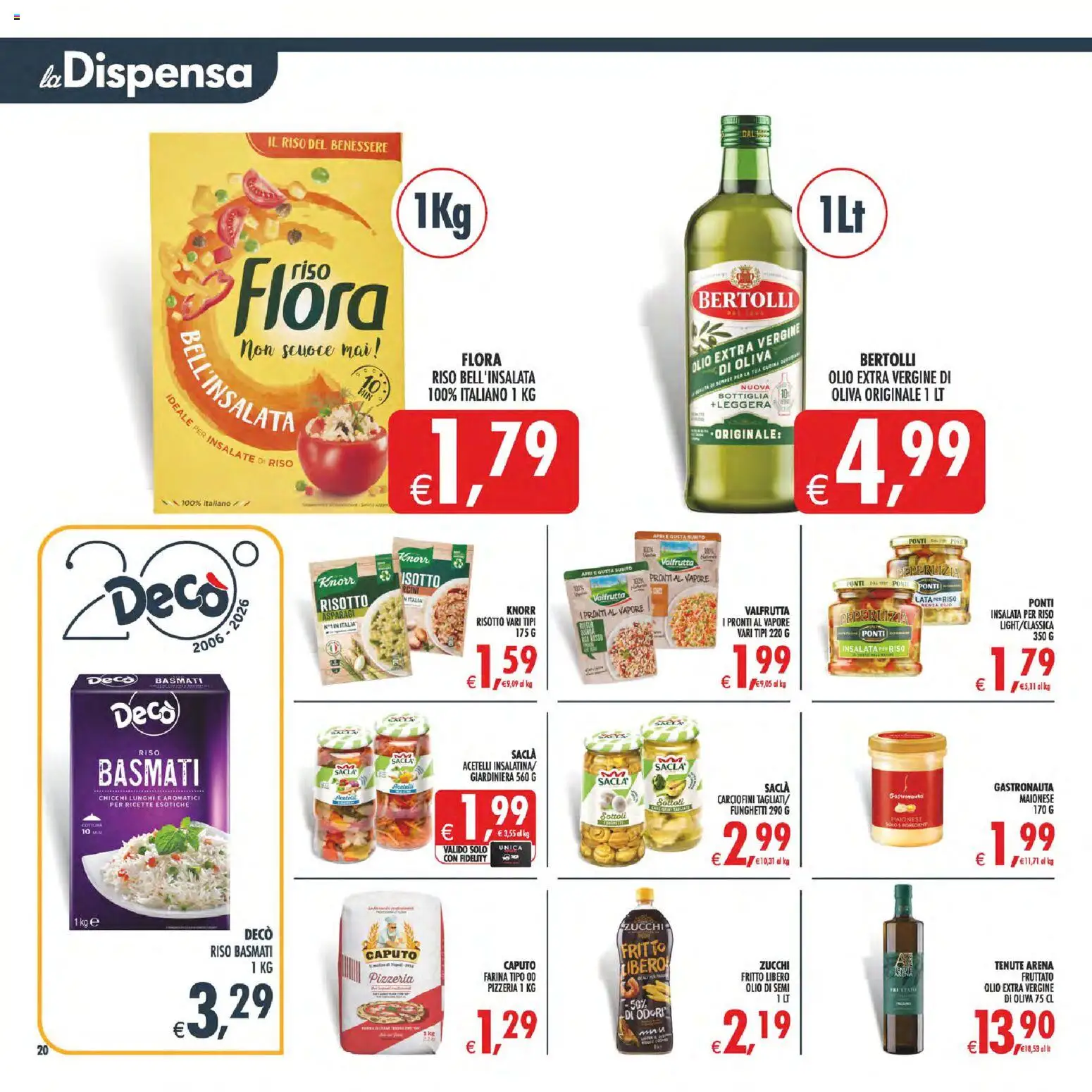 Volantino Decò del 11/08/2026 | Pagina: 23 | Prodotti: Riso, Insalata, Olio, Farina