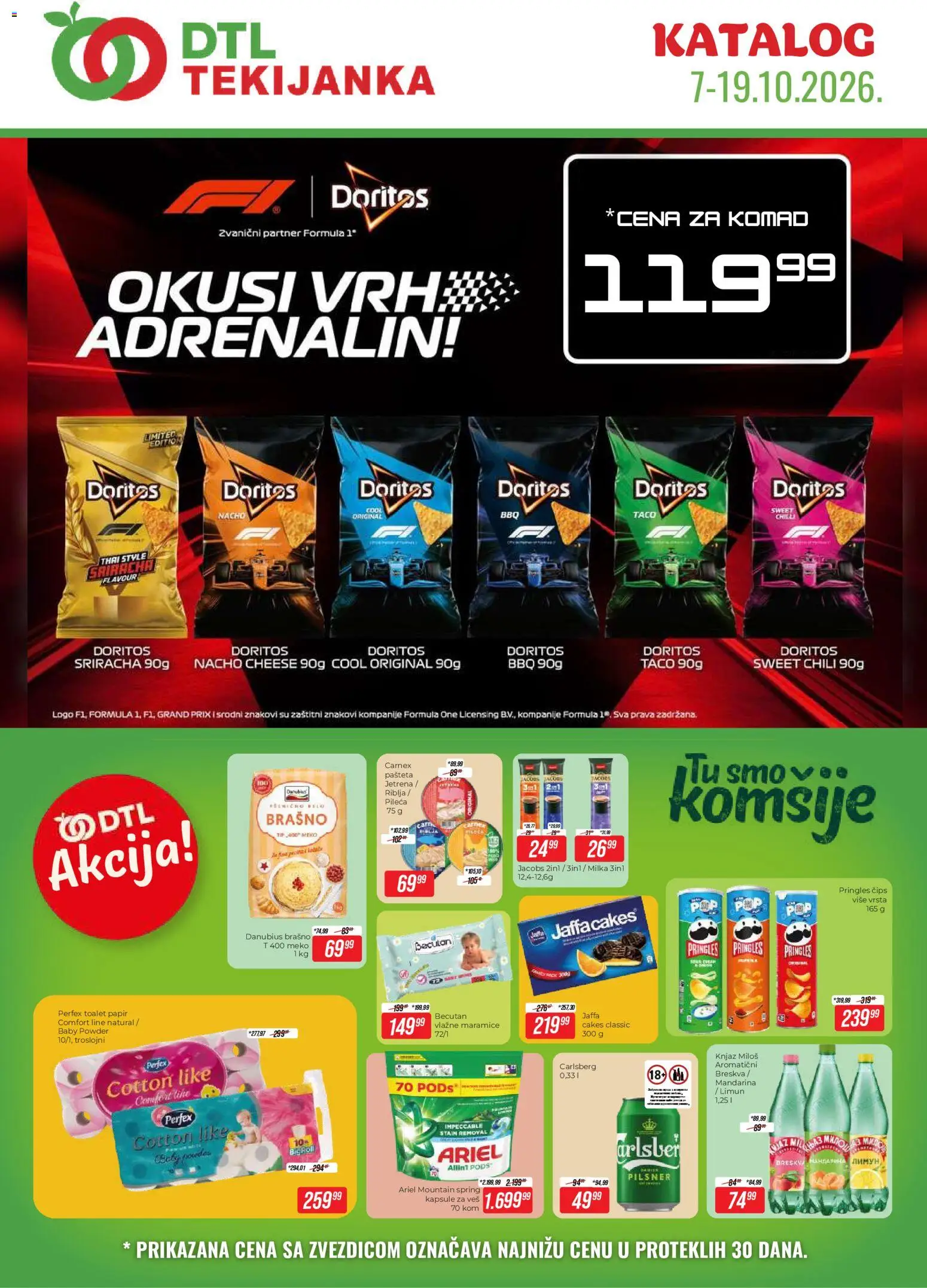 Tekijanka katalog - važi od 07.10.2026 | Strana: 1 | Proizvode: Čips, Toalet papir, Kapsule, Brašno