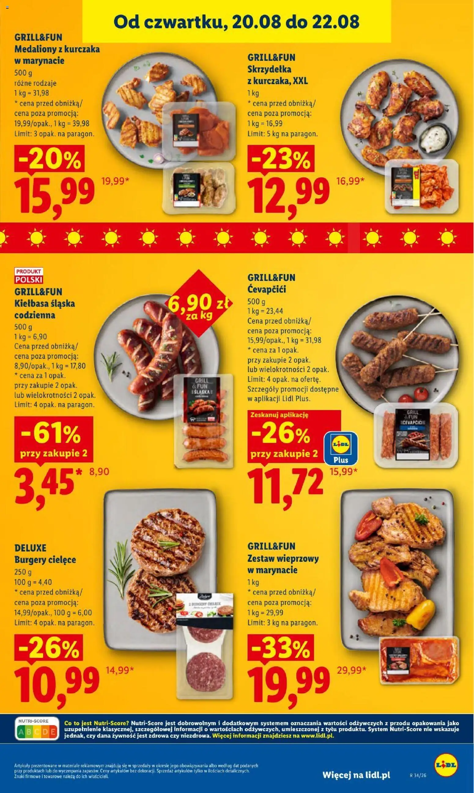 Lidl gazetka od 20.08.2026 | Strona: 65 | Produkty: Kiełbasa, Żywność, Grill, Kiełbasa śląska