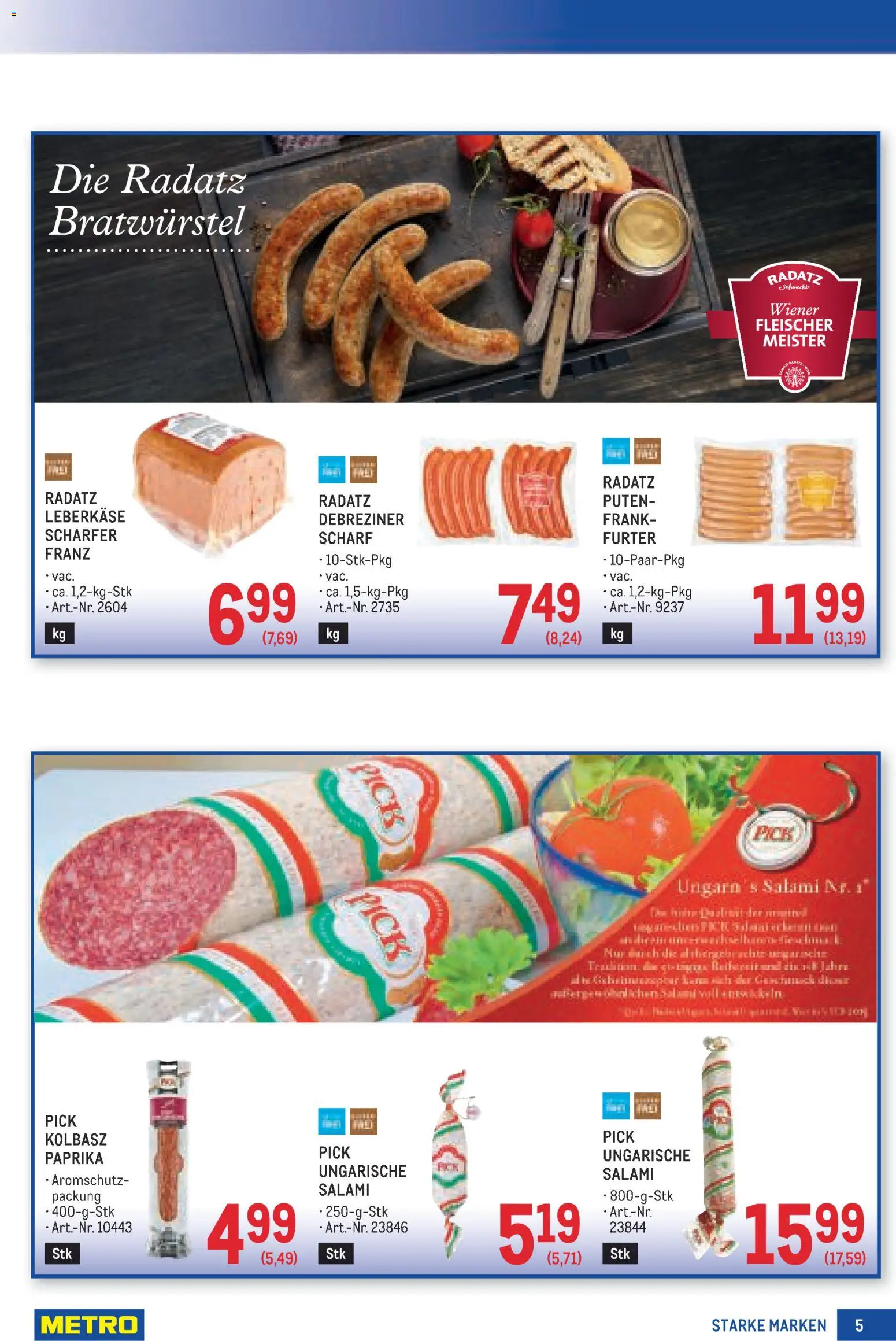 Metro angebote Starke Marken gültig ab 25.06.2026 | Seite: 5 | Produkte: Salami