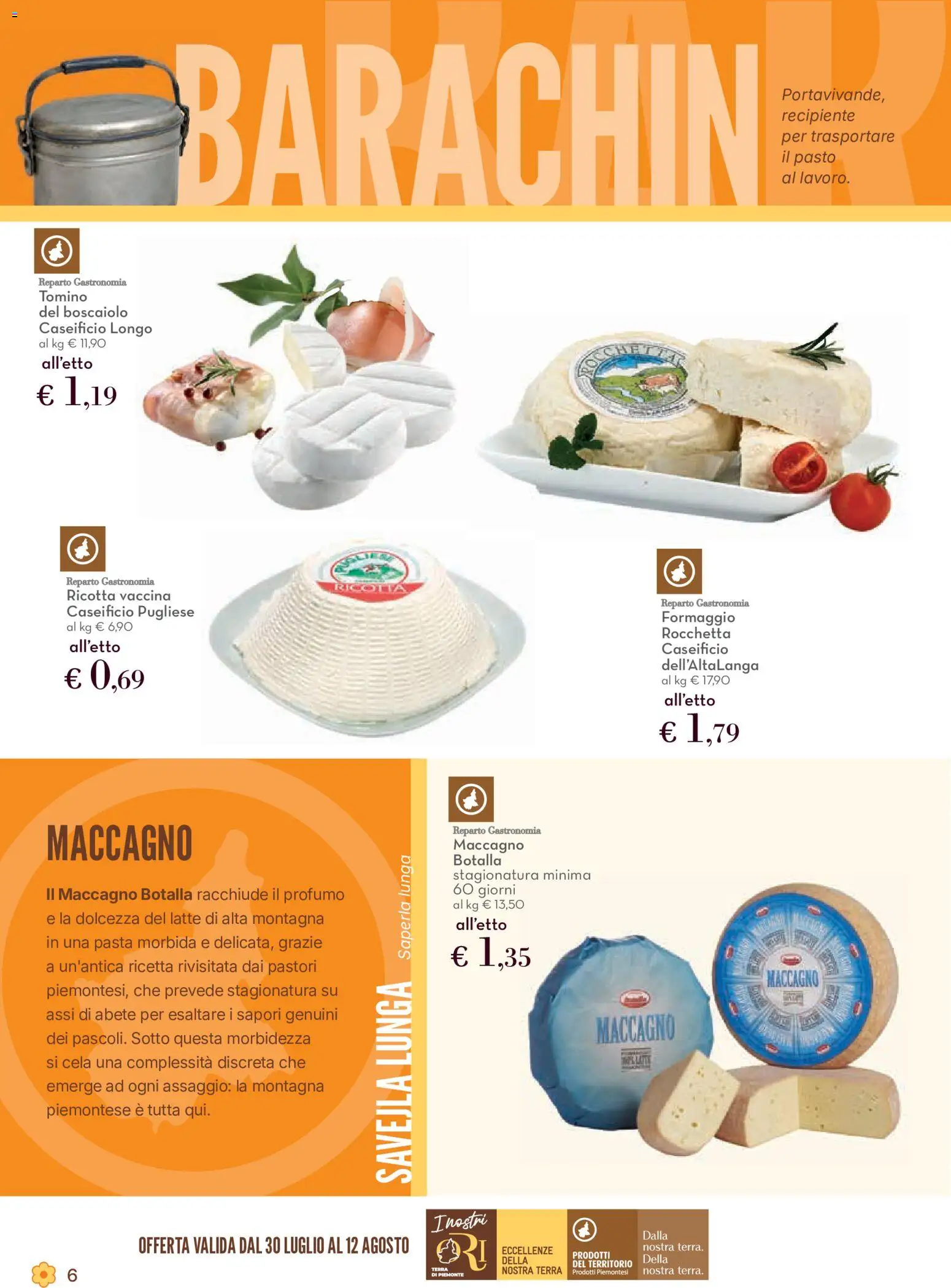 Volantino Conad del 30/07/2026 | Pagina: 6 | Prodotti: Formaggio, Ricotta, Tomino, Profumo