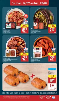 Aldi - Prévisualisation de PAIN, AU CHOCOLAT***, Le produit de 60 g., Réf. 3163, Pain au chocolat. valide à partir de 14/07/2026 | Page: 7