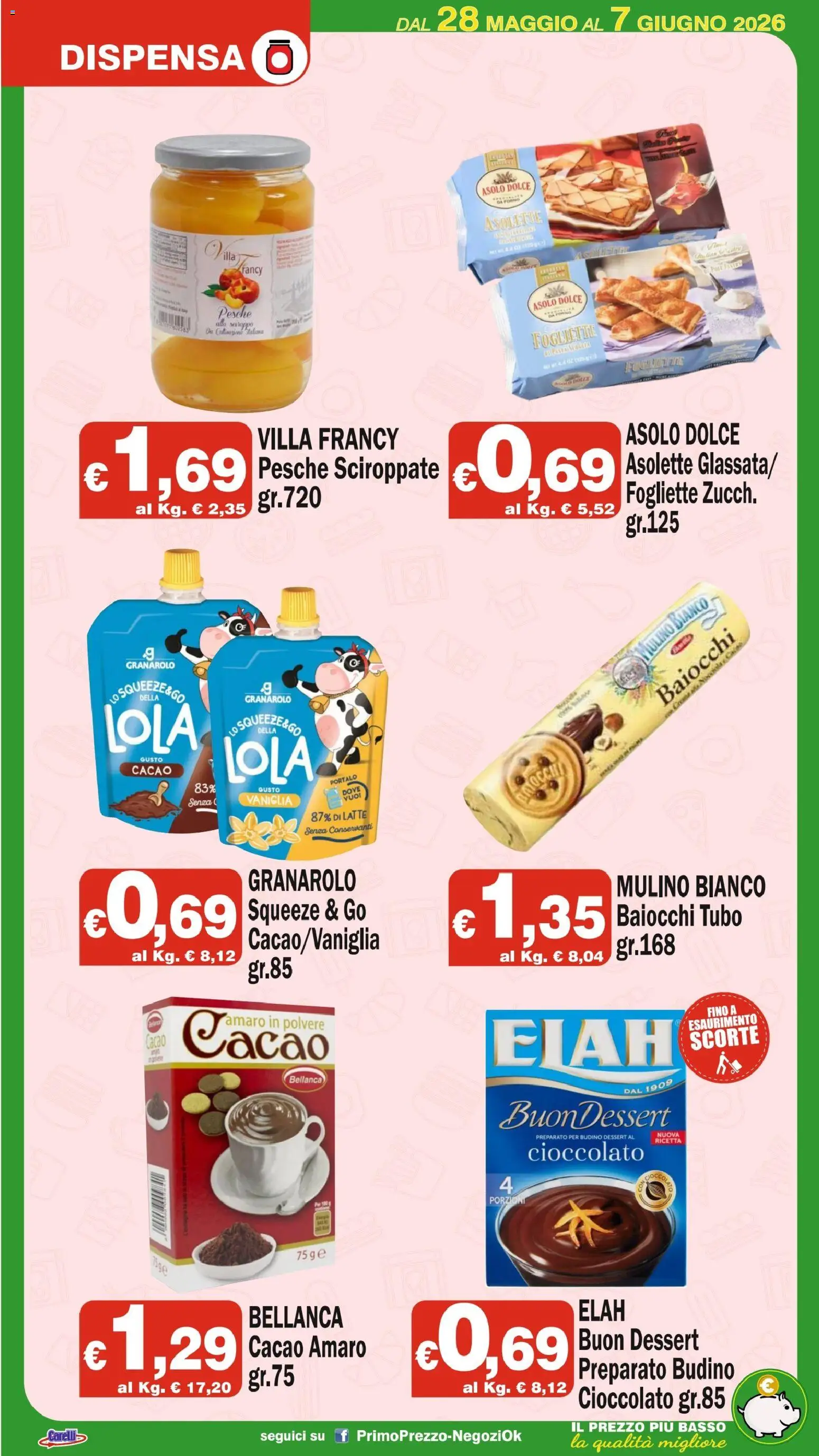 Volantino Primo Prezzo del 28.05.2026 | Pagina: 15 | Prodotti: Cioccolato, Cacao, Forno, Budino