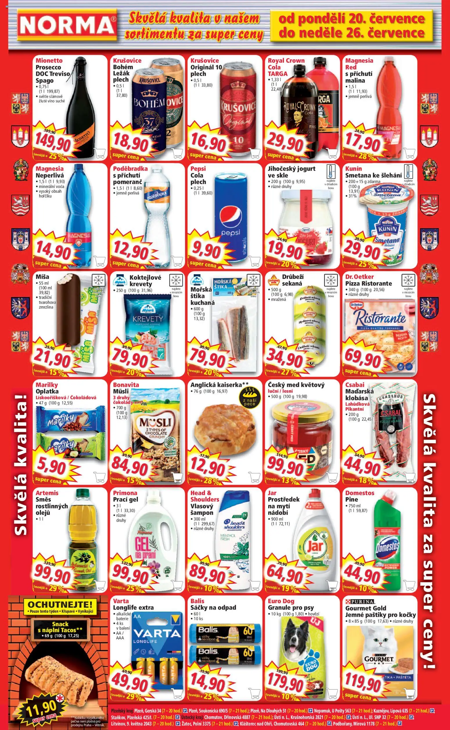 Norma leták od 20.07.2026 | Strana: 6 | Produkty: Kaiserka, Pizza, Granule, Domestos