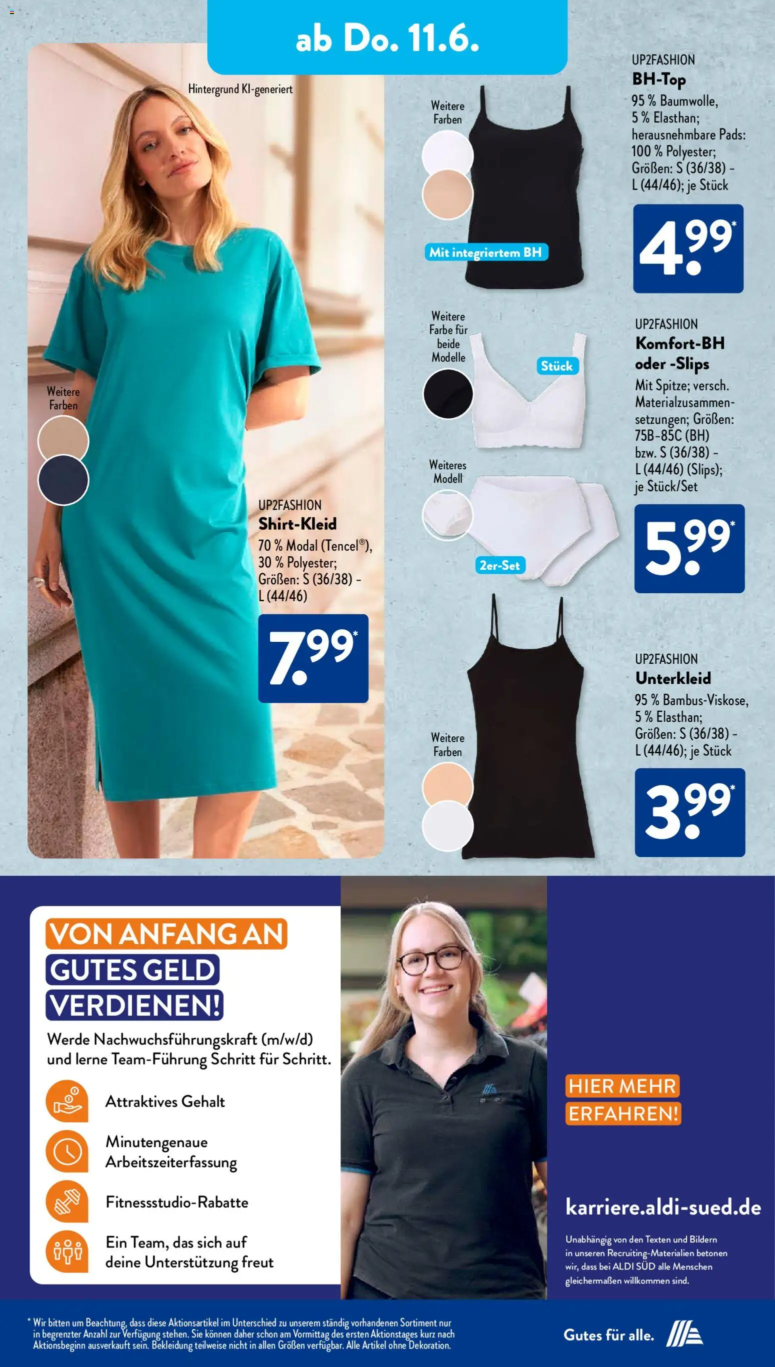 Aldi Süd Prospekt – gültig ab 08.06.2026 | Seite: 10 | Produkte: Up2fashion, Bekleidung, BH