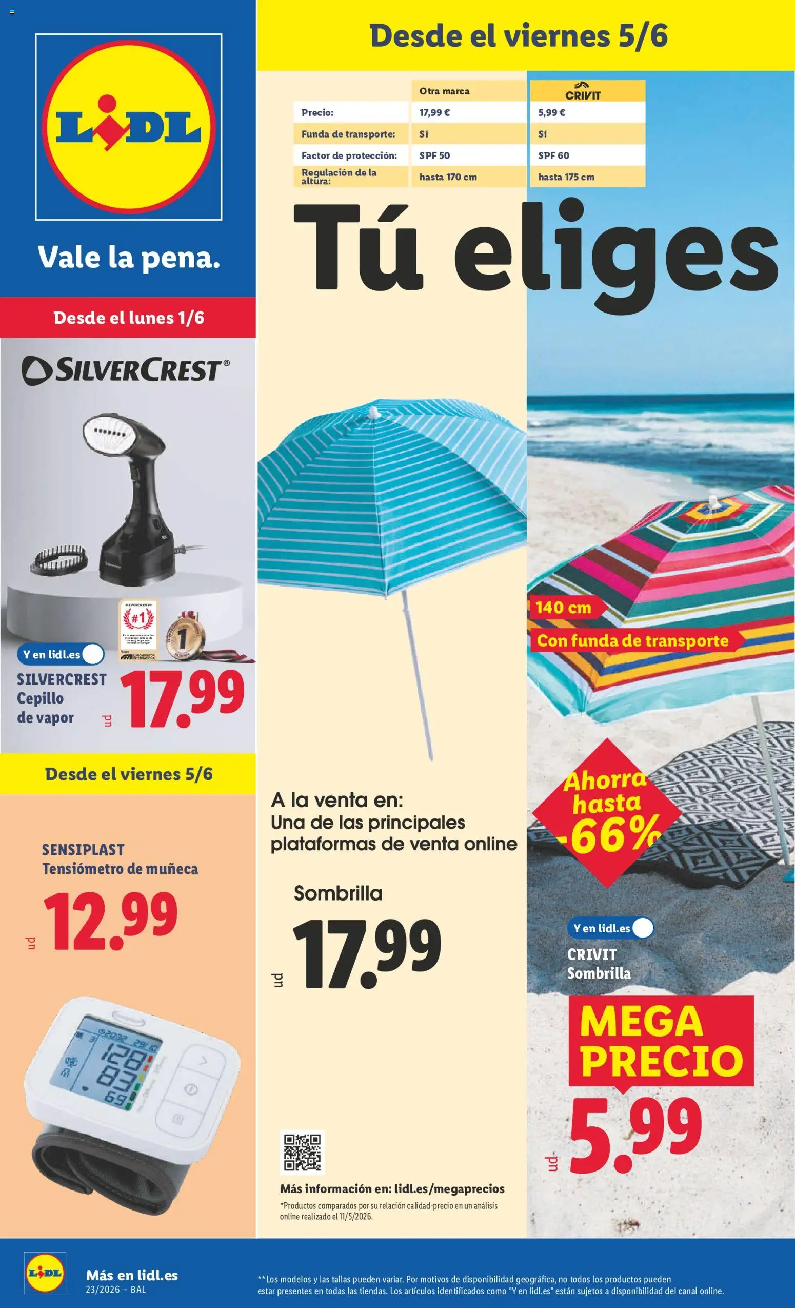 Lidl folleto de bazar Illes Balears │ válido desde el 01.06.2026 | Página: 1 | Productos: Cepillo, Sombrilla, Muñeca, Funda