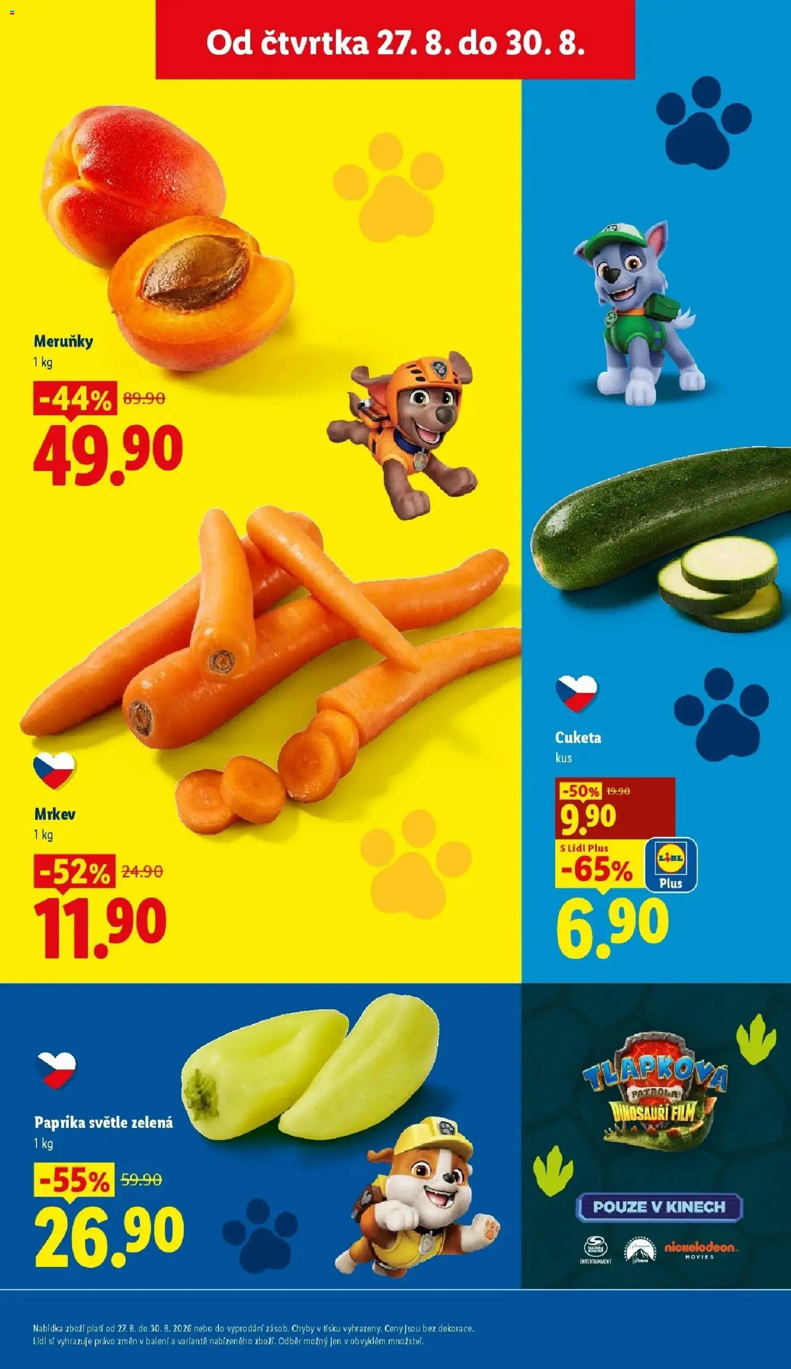Lidl leták od 27.08.2026 - Nový akční leták | Strana: 17 | Produkty: Mrkev, Cuketa, Dinosauři, Paprika