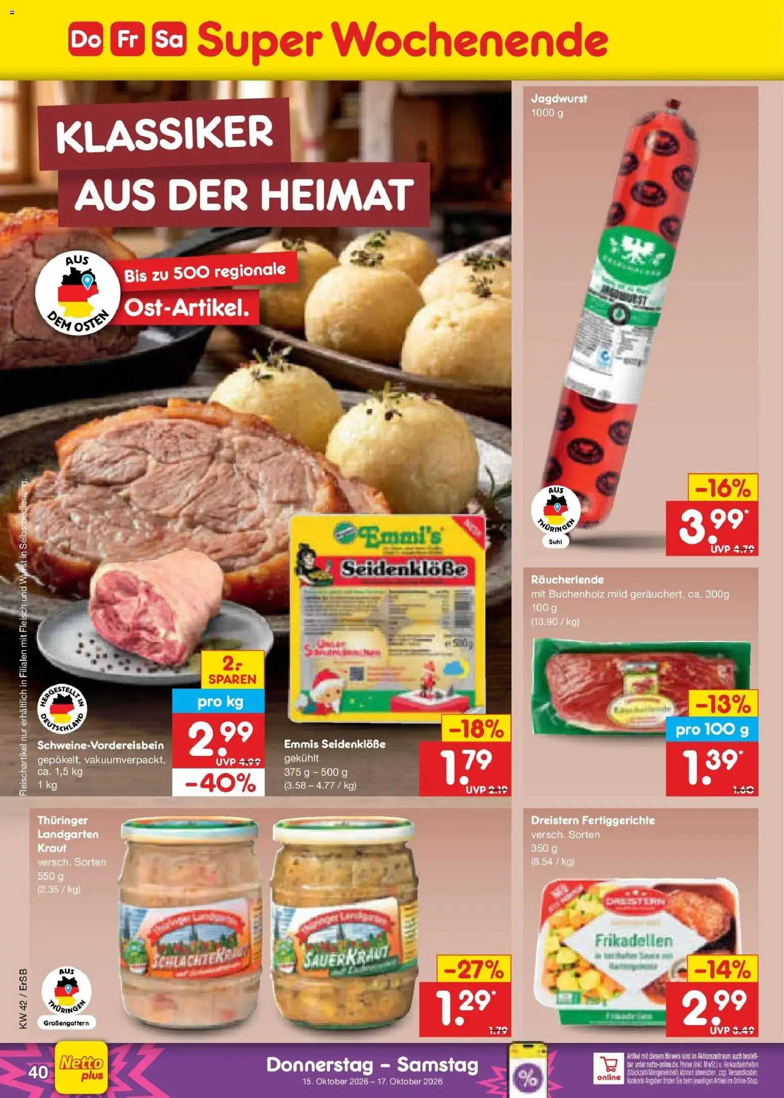 Netto Marken-Discount Prospekt Naumburg (ab 12.10.2026) » Angebote | Seite: 56 | Produkte: Fertiggerichte, Wurst, Kraut, Fleisch