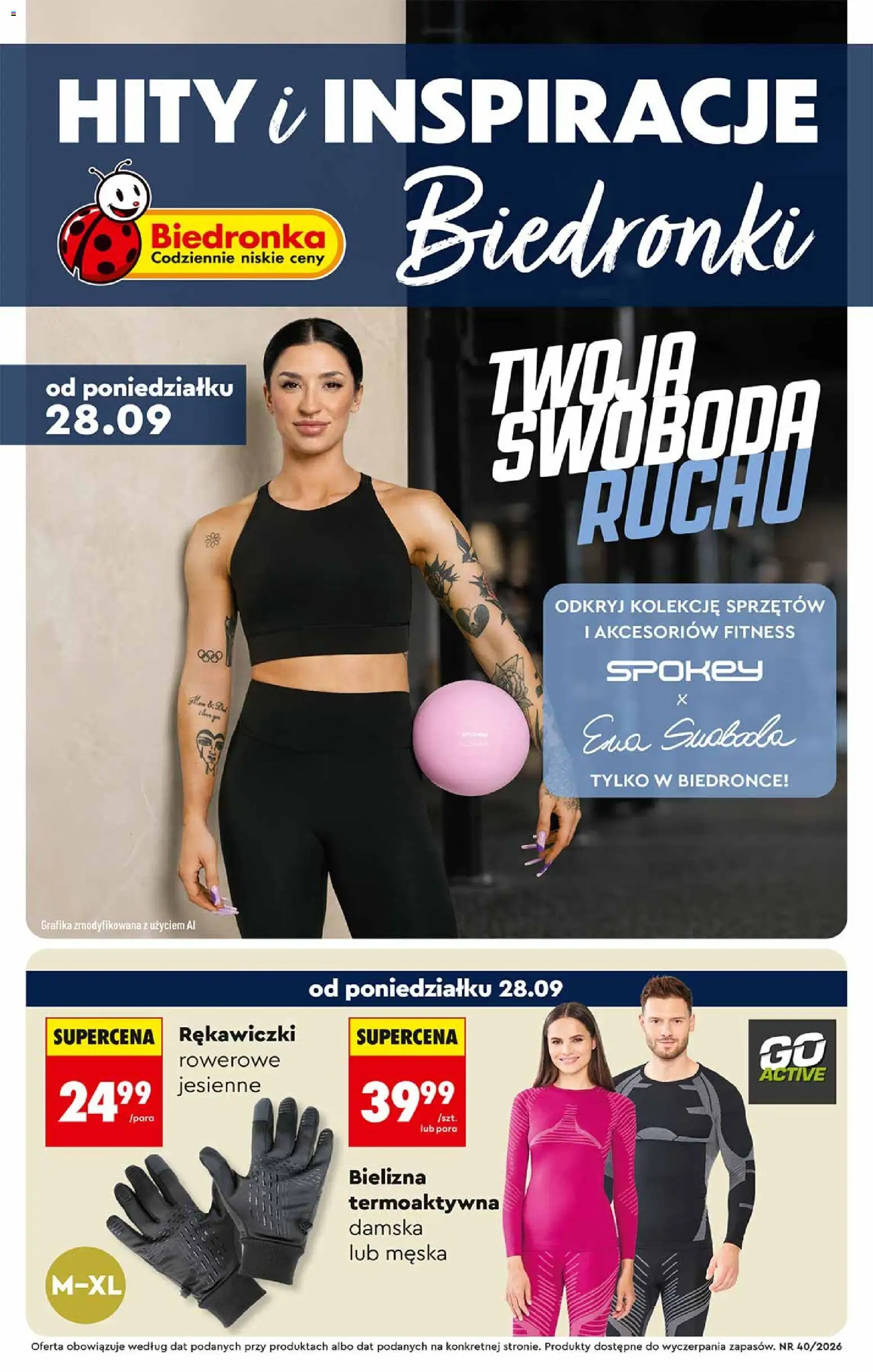 Biedronka gazetka - Hity i inspiracje od 26.09.2026 | Strona: 1 | Produkty: Bielizna, Rękawiczki, Bielizna termoaktywna