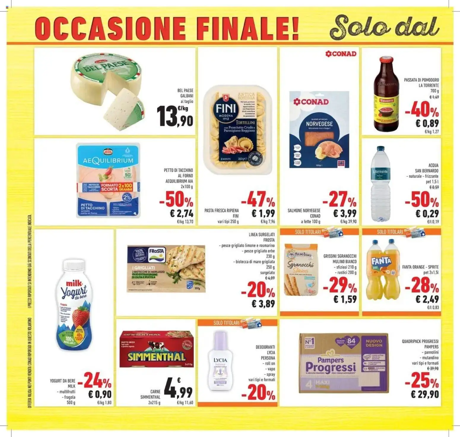 Volantino Conad del 30/06/2026 | Pagina: 38 | Prodotti: Yogurt, Acqua, Grissini, Rustici