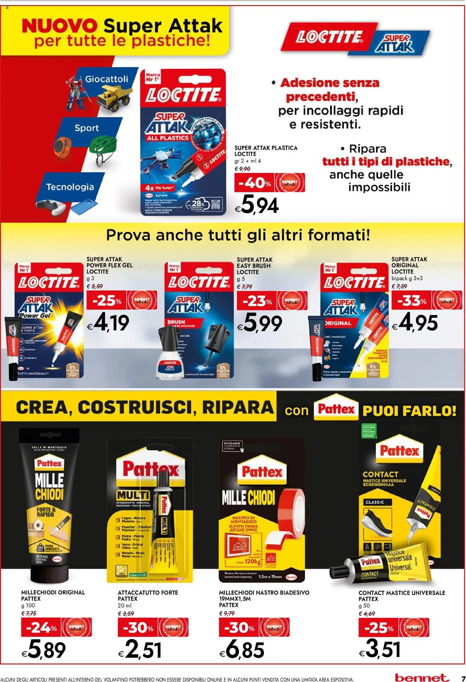 Volantino bennet del 22/10/2026 | Pagina: 7 | Prodotti: Giocattoli, Colla, Chiodi, Presa