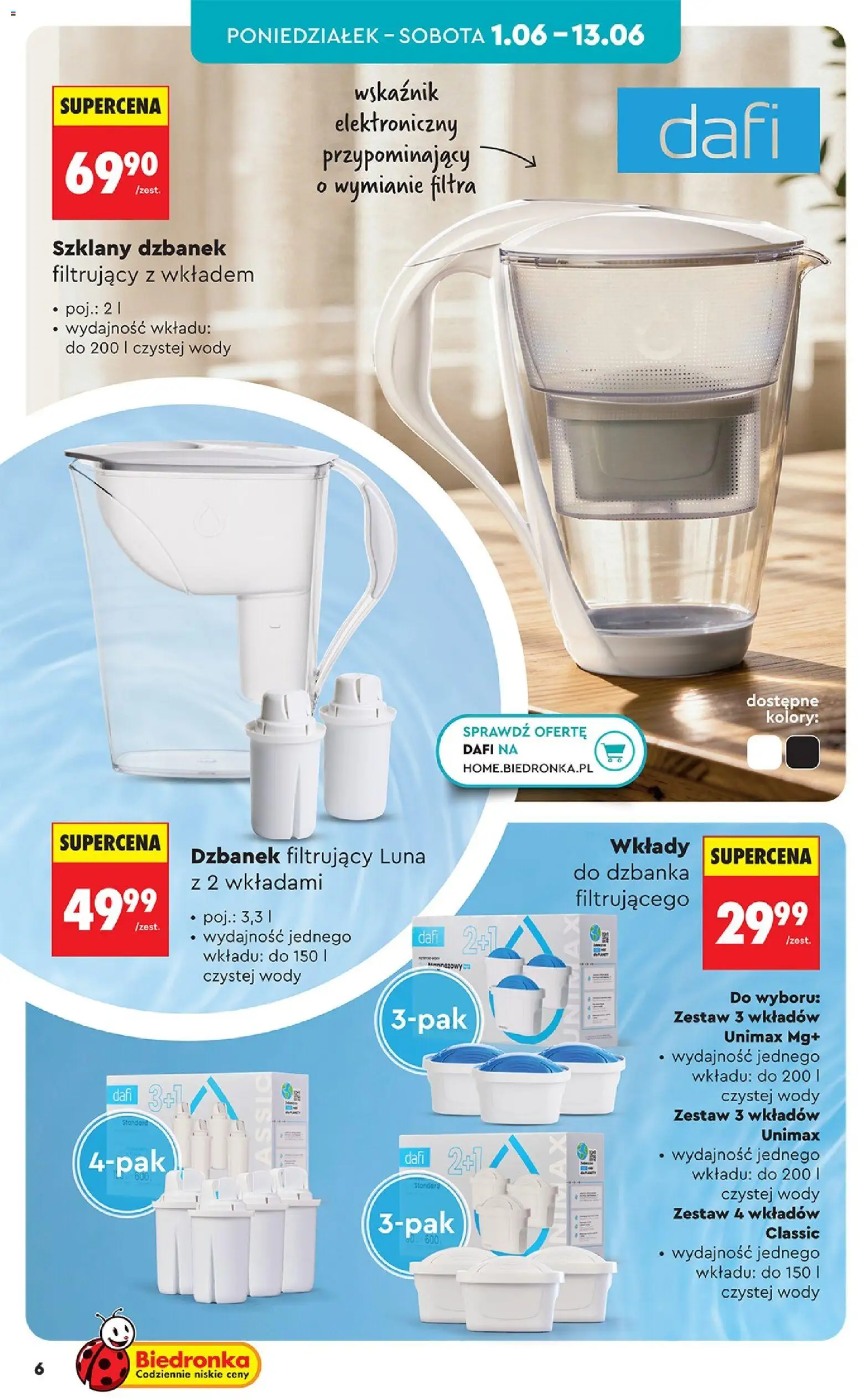 Biedronka gazetka - Hity i inspiracje od 30.05.2026 | Strona: 6 | Produkty: Dzbanek, Dzbanek filtrujący
