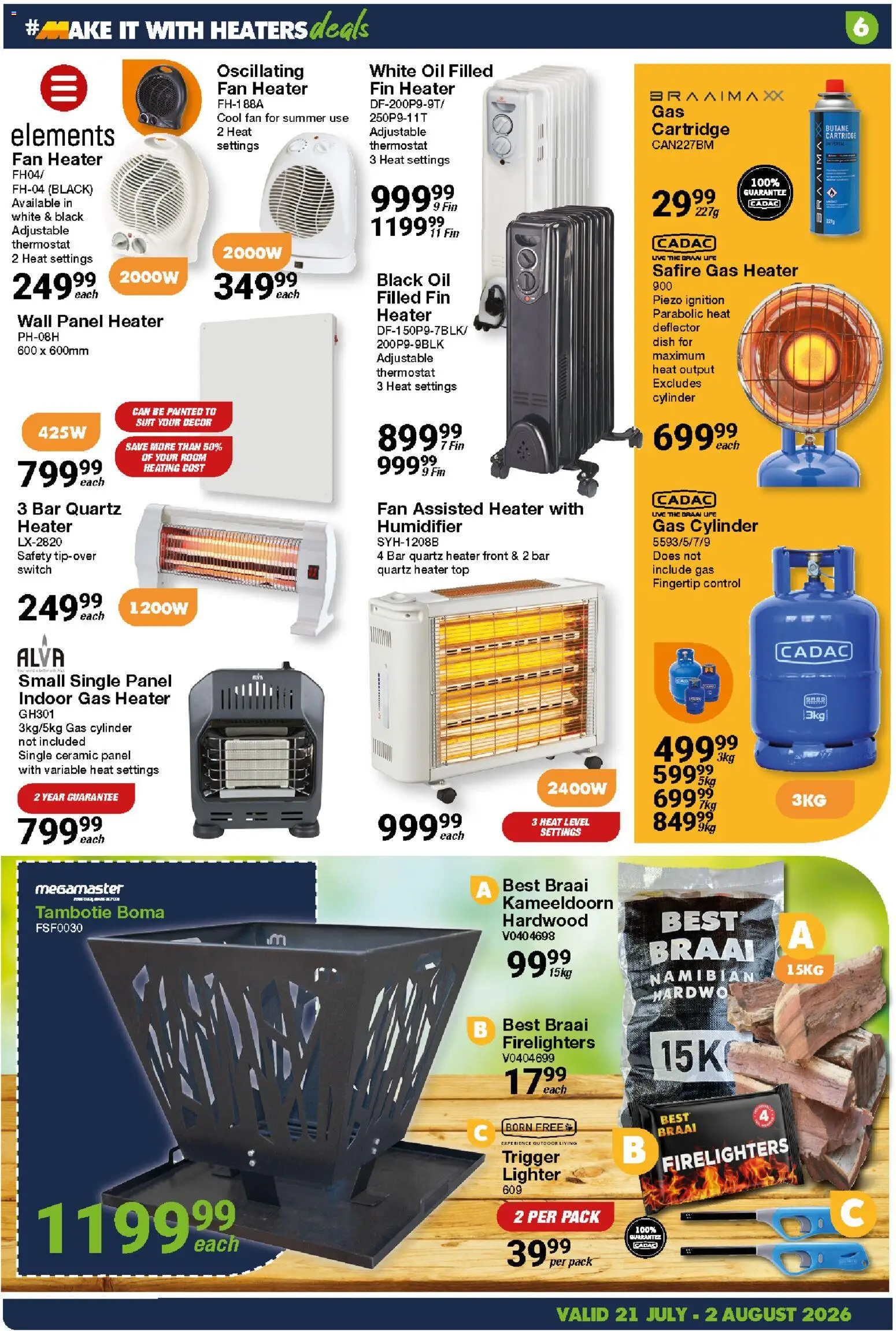New MICA catalogue – valid from 21/07/2026 | Page: 6 | Products: Fan, Fan heater, Switch, Heater