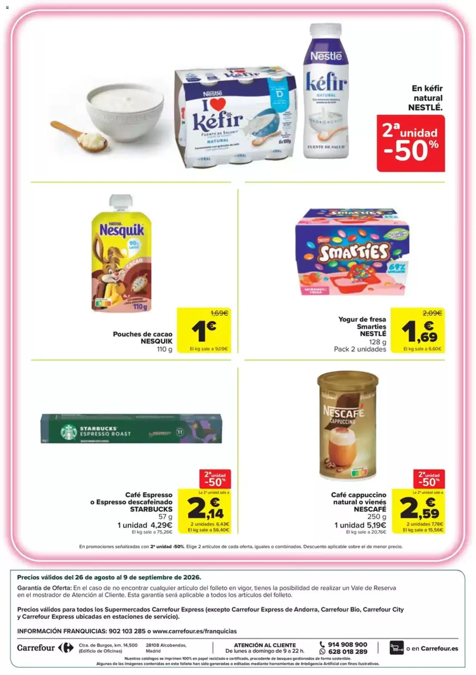 Carrefour Express folleto │ válido desde el 26/08/2026 | Página: 4 | Productos: Yogur, Café, Herramientas, Cacao