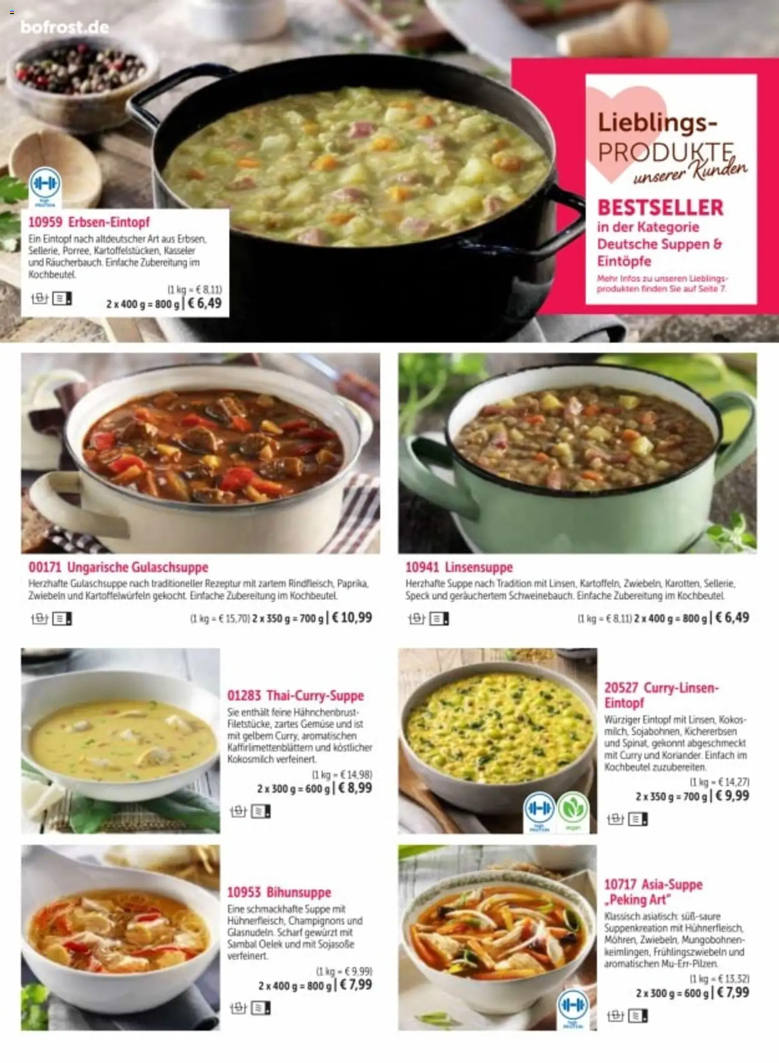 Bofrost Katalog – gültig ab 06.03.2026 | Seite: 94 | Produkte: Champignons, Gemüse, Kokosmilch, Hahnchenbrust