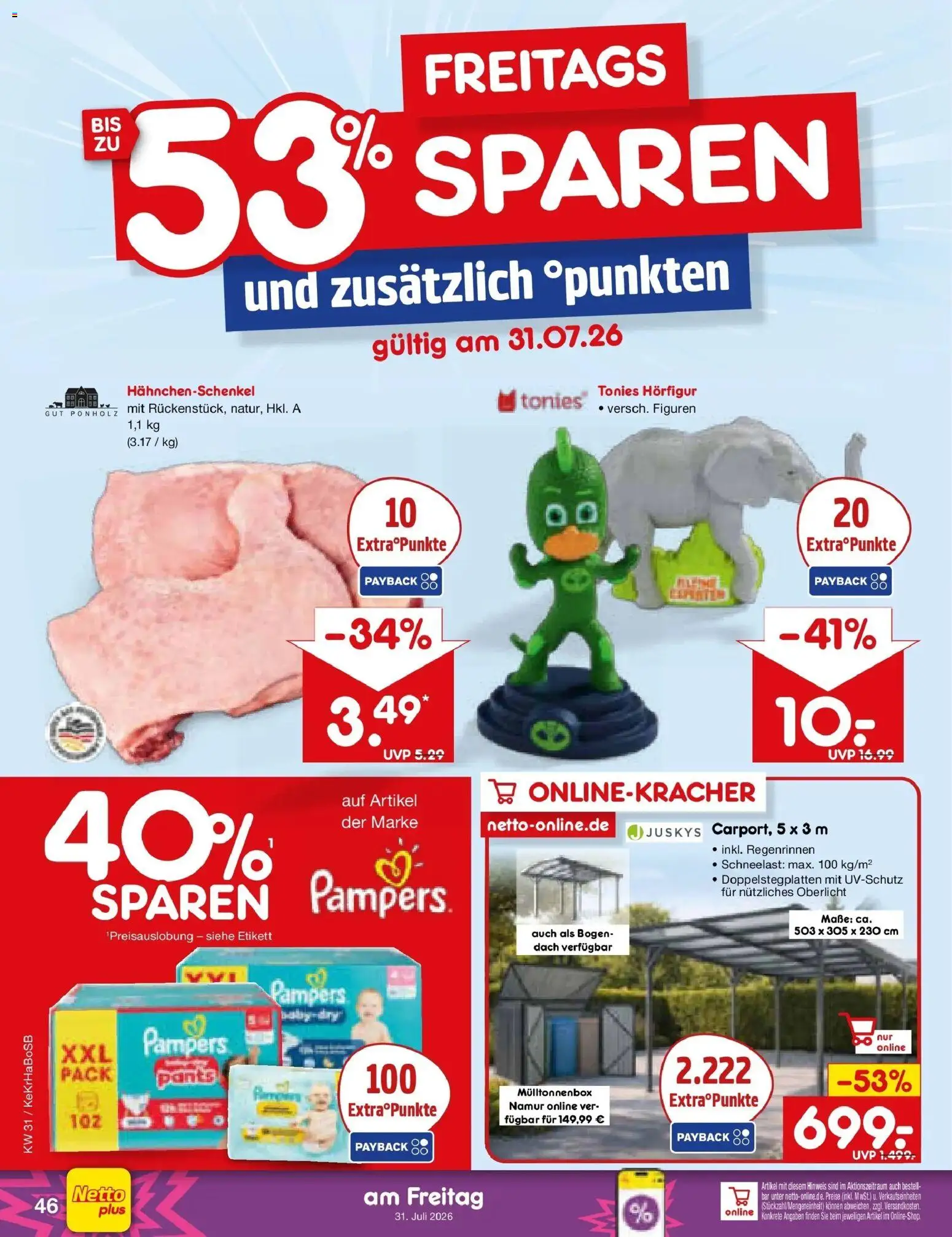 Netto Marken-Discount Prospekt Unna – gültig ab 27.07.2026 | Seite: 65 | Produkte: Hahnchenschenkel, Pampers