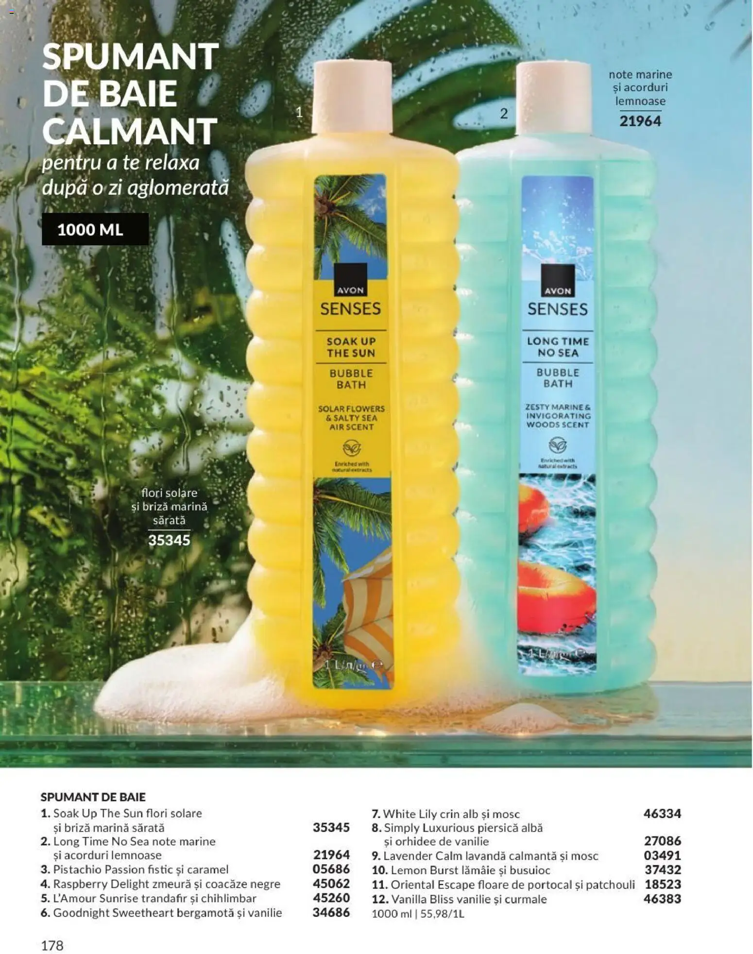 Noul catalog Avon – valabil de la 01.08.2026 | Pagină: 178 | Produse: Zmeură, Orhidee, Spumant de baie, Lămâie