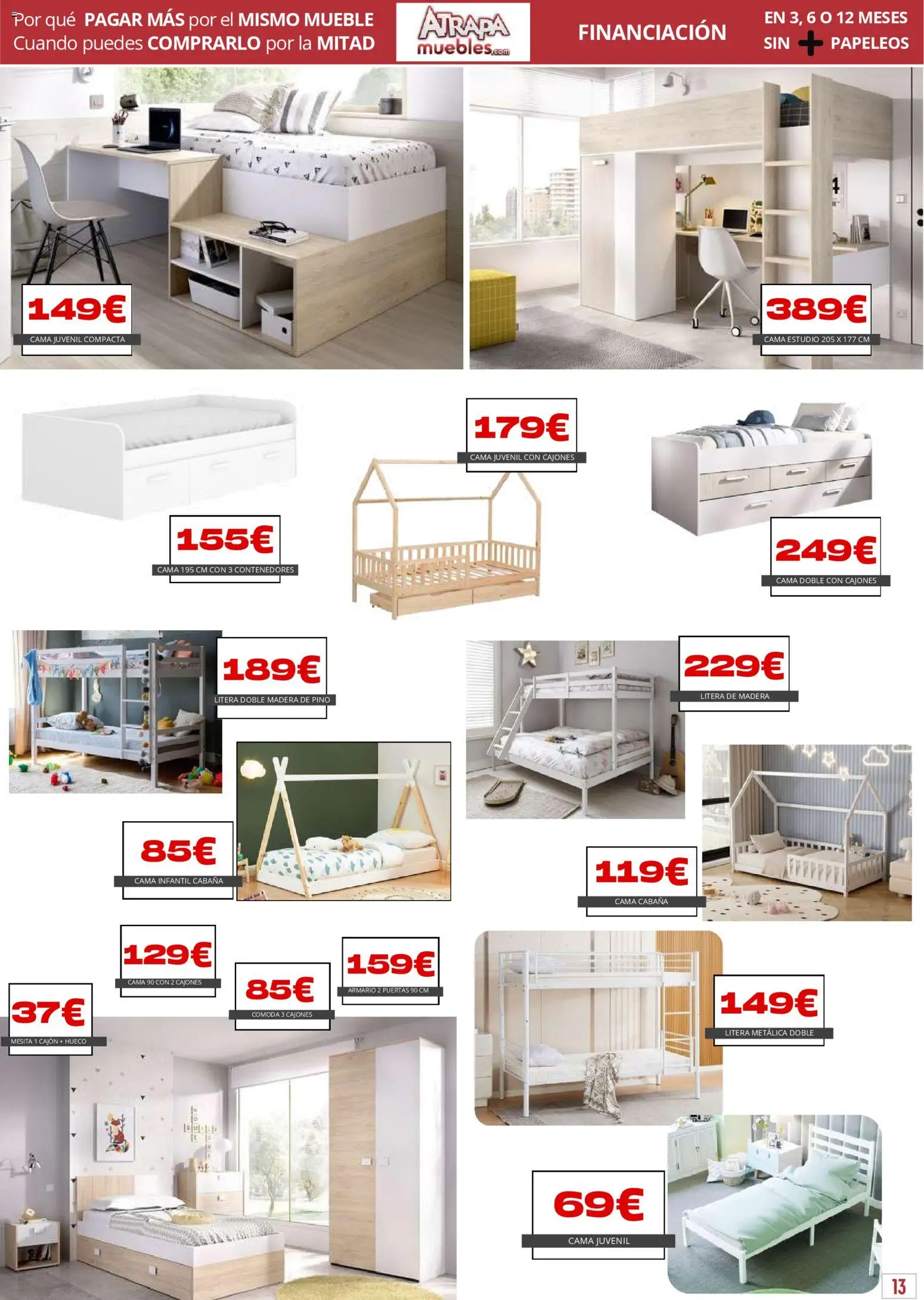Atrapa Muebles folleto │ válido desde el 03.03.2026 | Página: 13 | Productos: Cama, Armario
