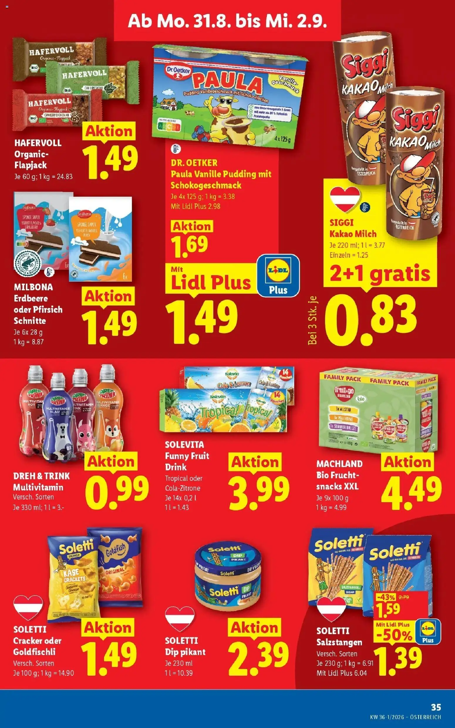 Lidl Flugblatt - Wien ab 23.08.2026 - Angebote ab donnerstag | Seite: 44 | Produkte: Salzstangen, Milch, Käse, Cracker