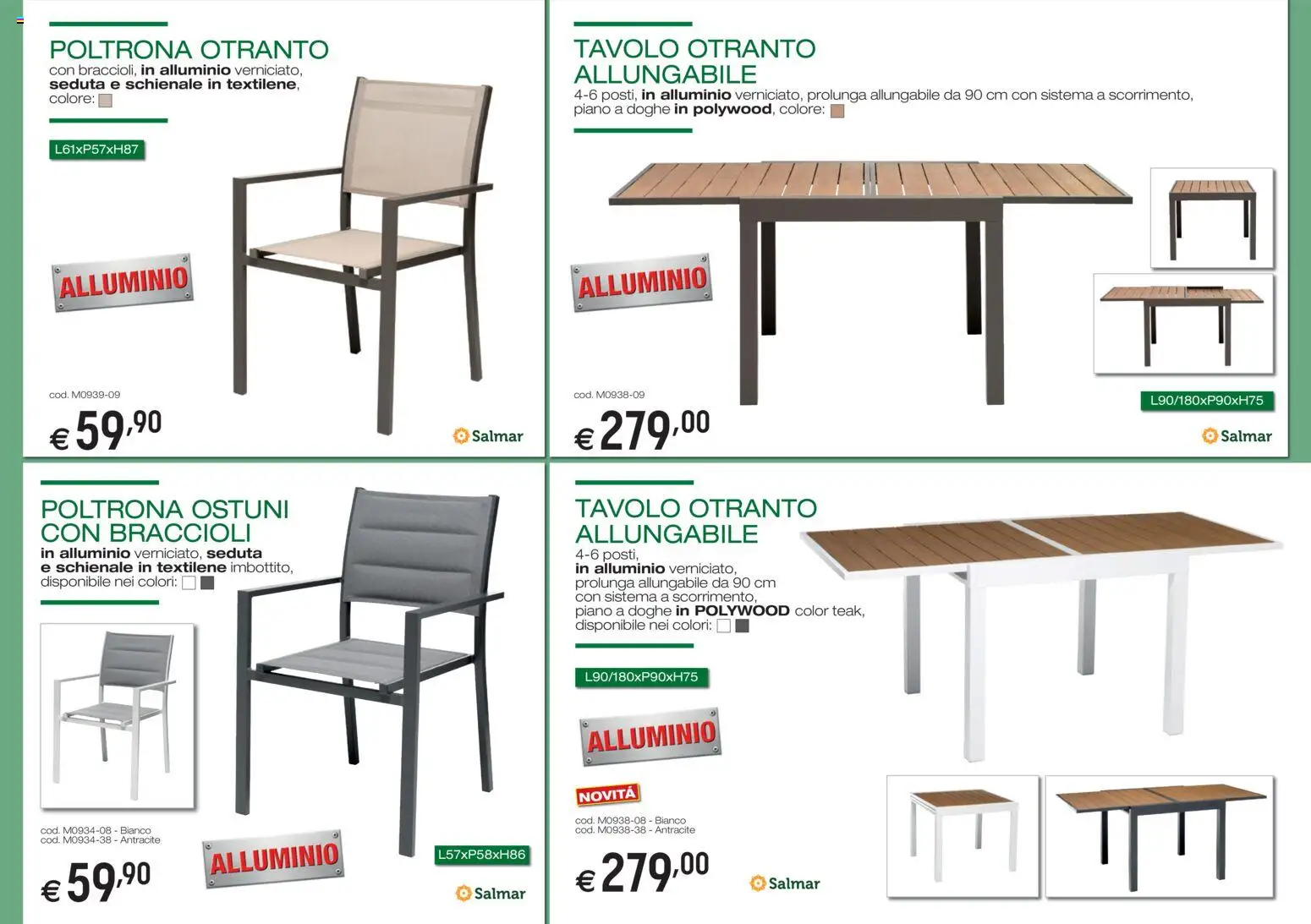 Volantino Brico OK del 05/03/2026 | Pagina: 6 | Prodotti: Braccioli, Alluminio, Poltrona, Tavolo
